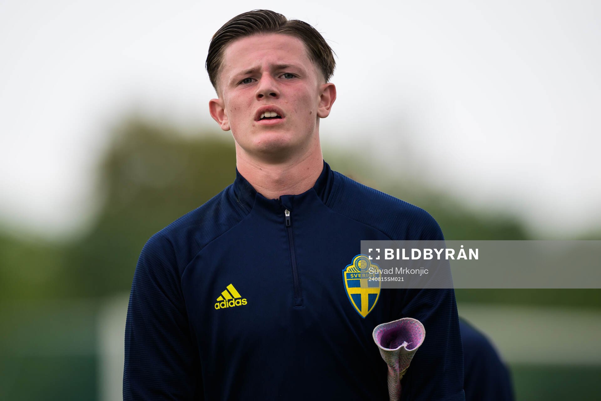 Sveriges målvakt Tex Jeppsson Bergkvist inför P15 landskampen i fotboll mellan Sverige och Finland den 15 augusti 2024 i Borgholm. 