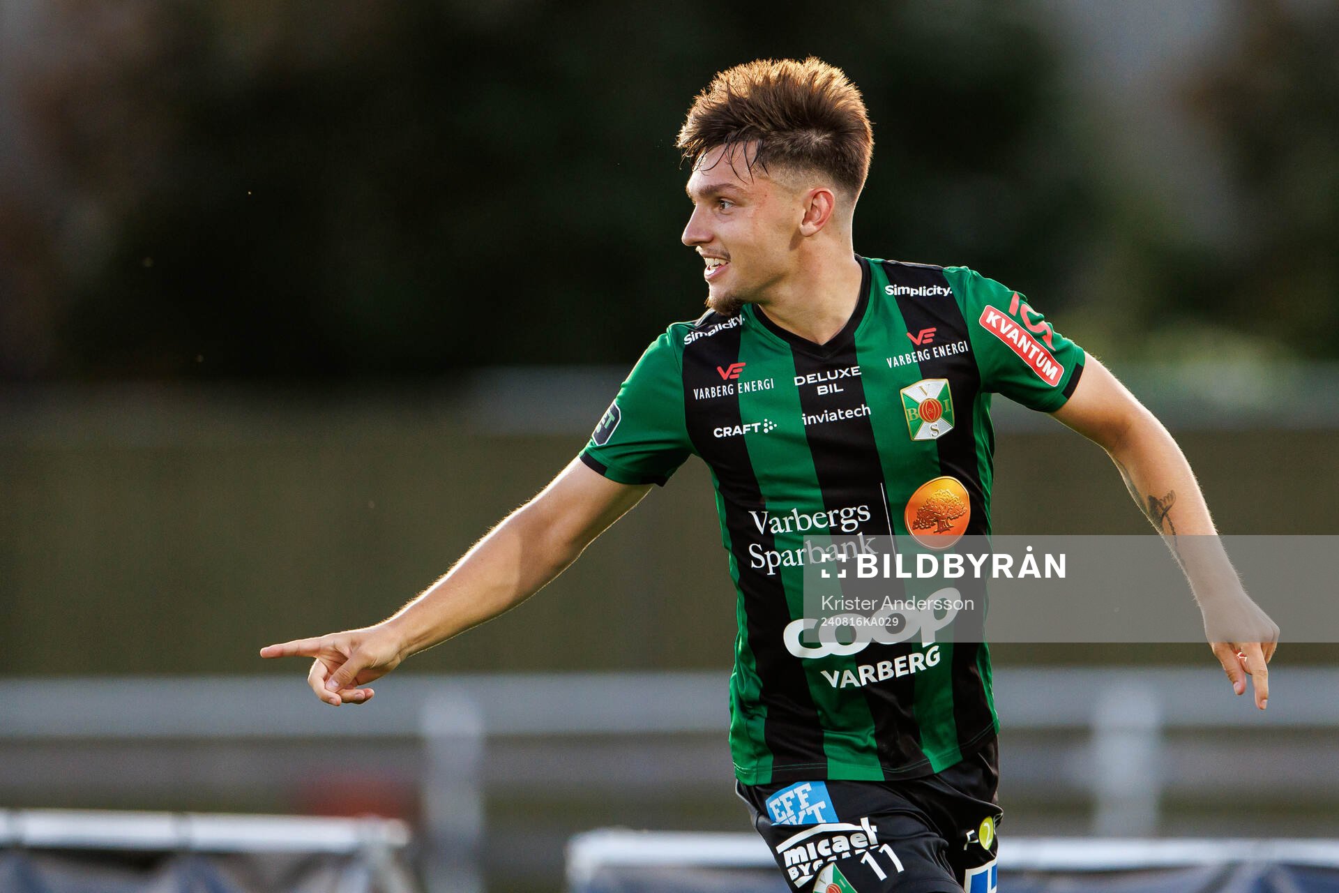 Varbergs Isak Bjerkebo jublar efter2-0