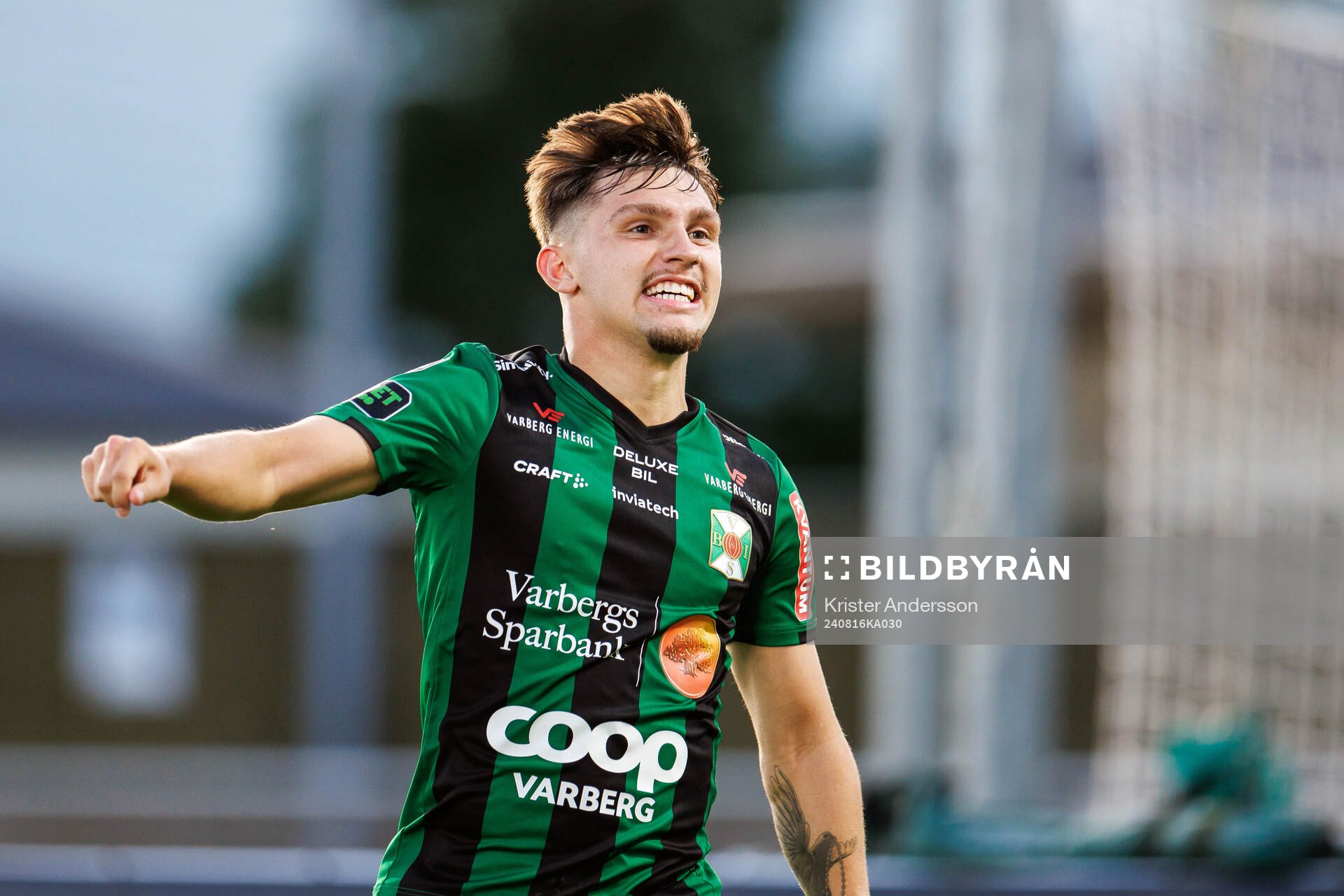 Varbergs Isak Bjerkebo jublar efter2-0