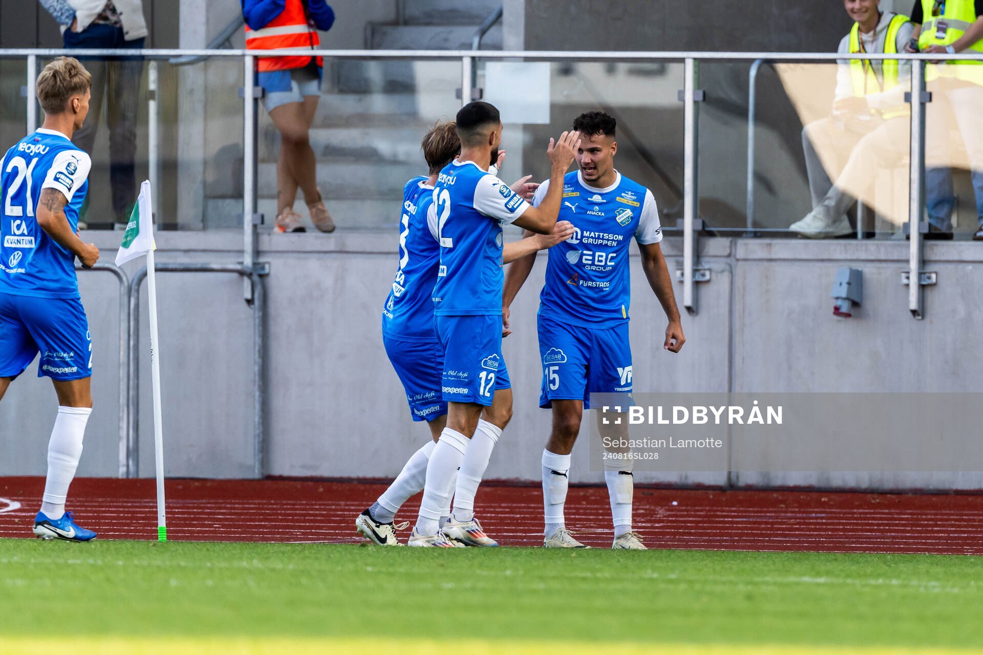 IK Oddevolds Assad Al Hamlawi har gjort 2-1 och jublar under fotbollsmatchen i Superettan mellan IK Oddevold och Utsikten den 16 augusti 2024 i Uddevalla.