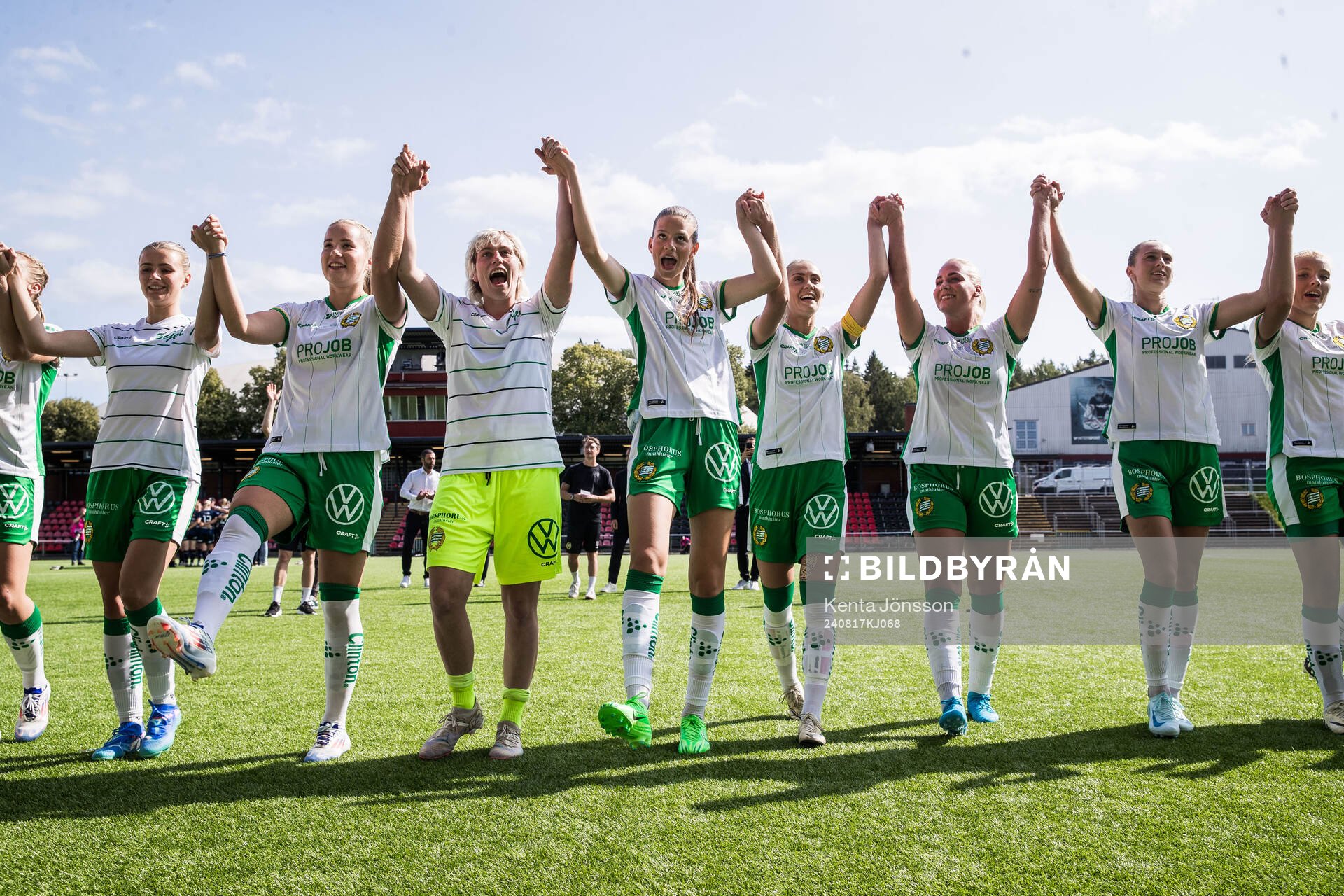 Hammarbys Thea Sørbo, Eva Nyström, målvakt Moa Edrud,