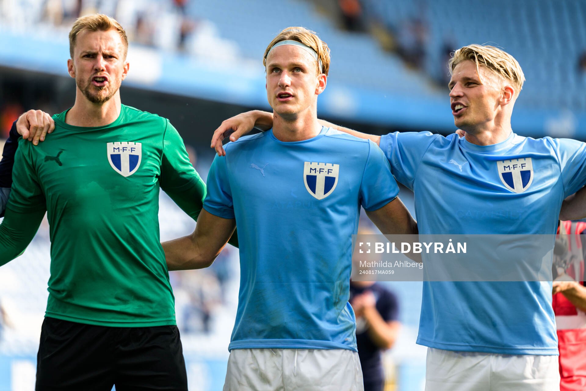 Malmö FFs målvakt Ricardo Friedrich, Erik Botheim och