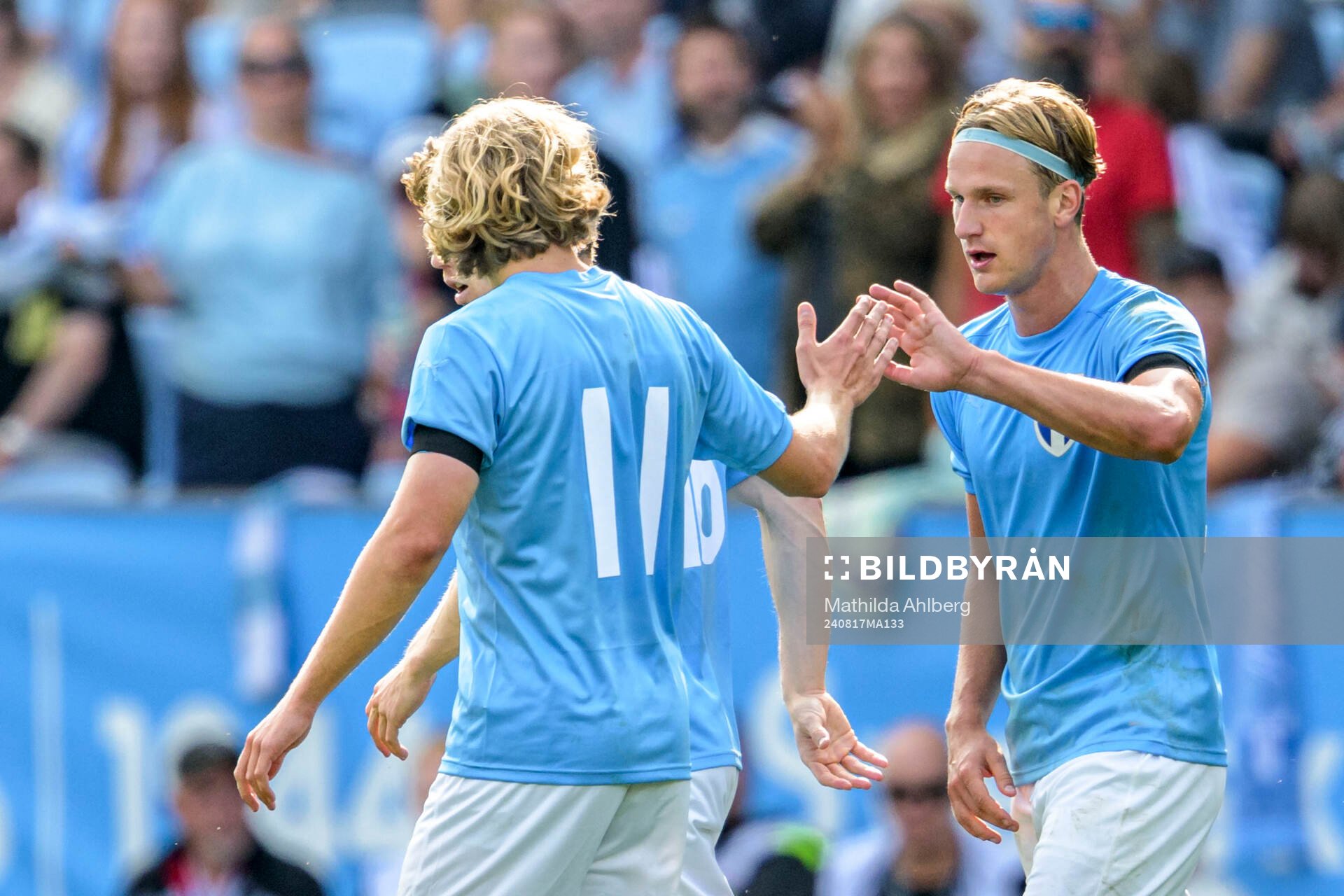 Malmö FFs Sebastian Nanasi och Erik Botheim jublar