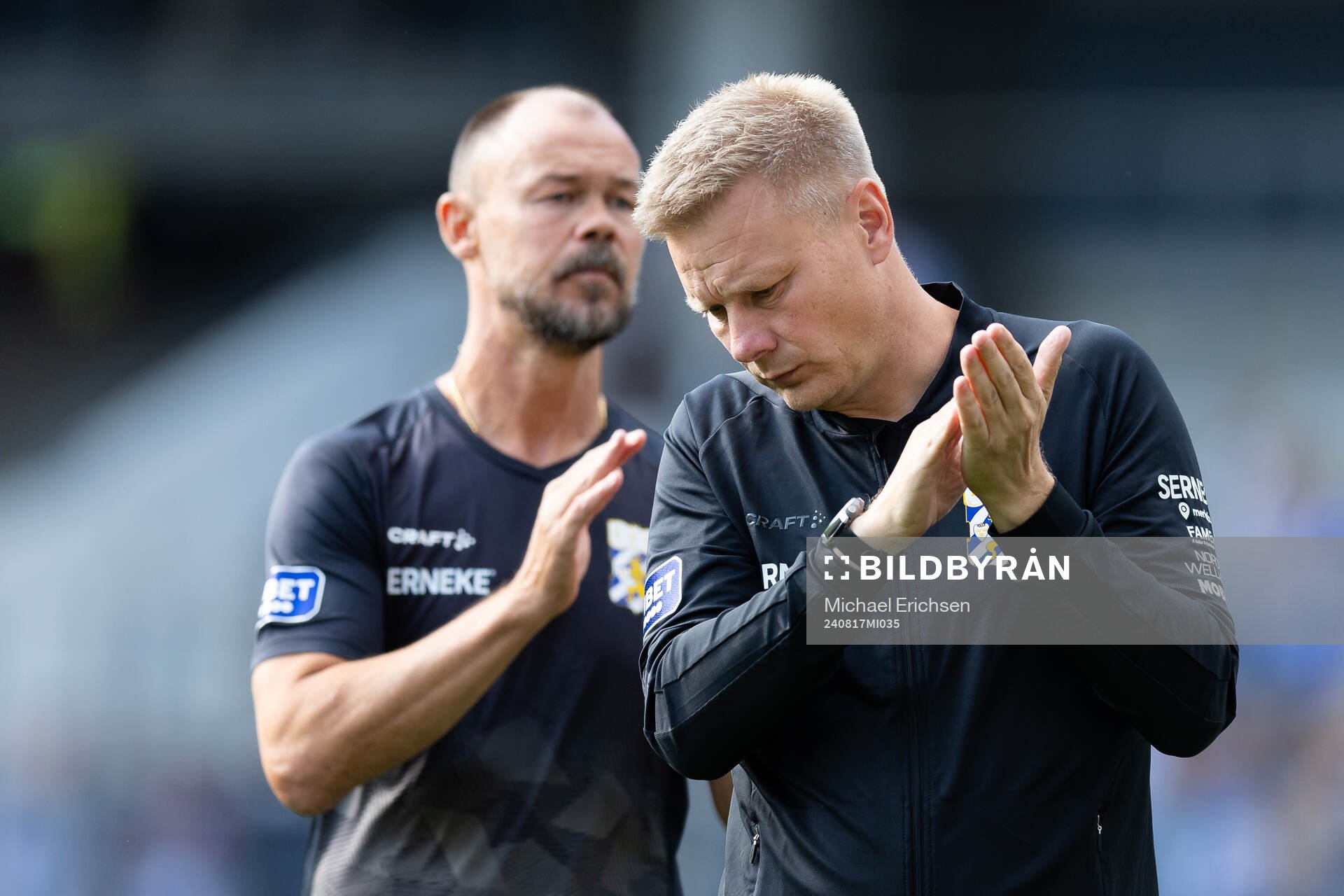 IFK Göteborgs tränare Stefan Billborn efter fotbollsmatchen i Allsvenskan mellan IFK Göteborg och Sirius den 17 augusti 2024 i Göteborg.