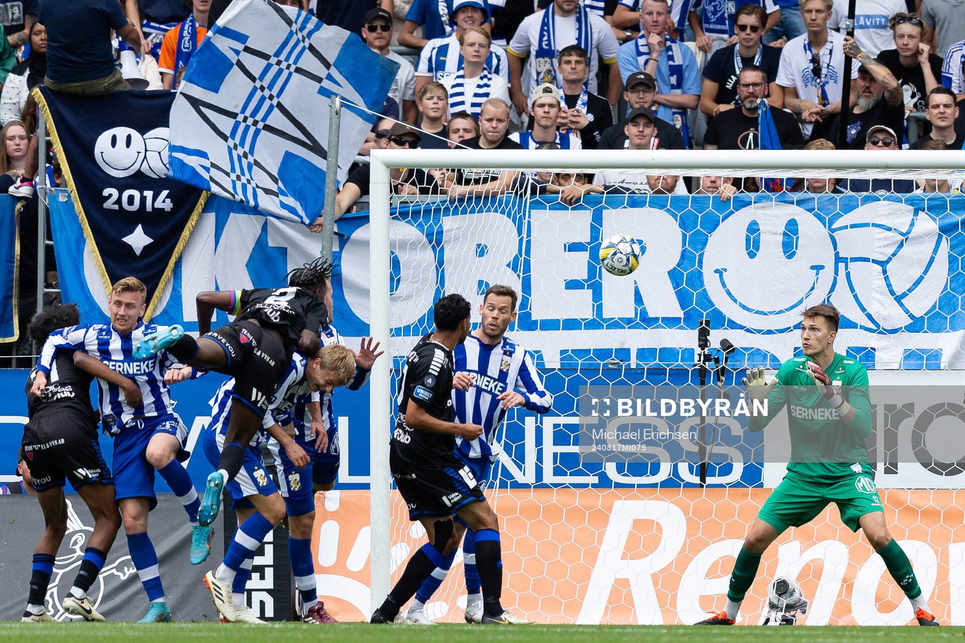 Sirius Patrick Nwadike nickar mot IFK Göteborgs målvakt