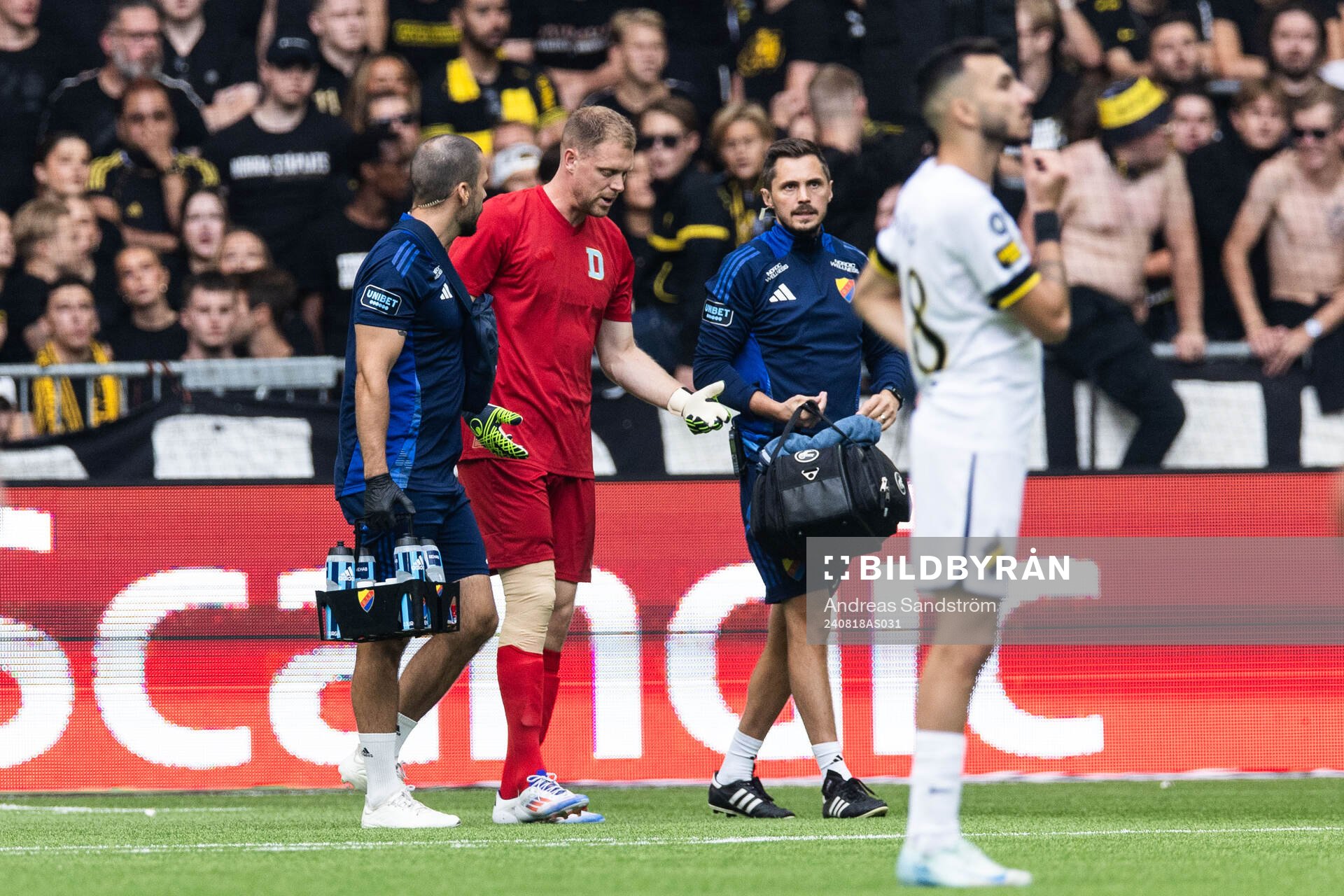 Djurgårdens målvakt Malkolm Nilsson Säfqvist har ont