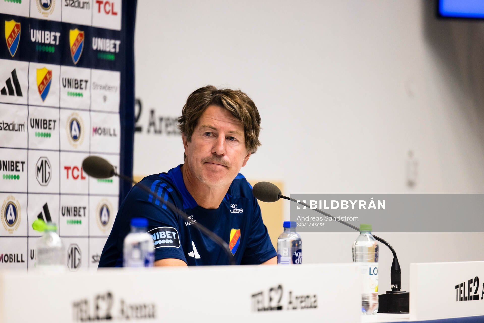Djurgårdens tränare Thomas Lagerlöf på presskonferensen