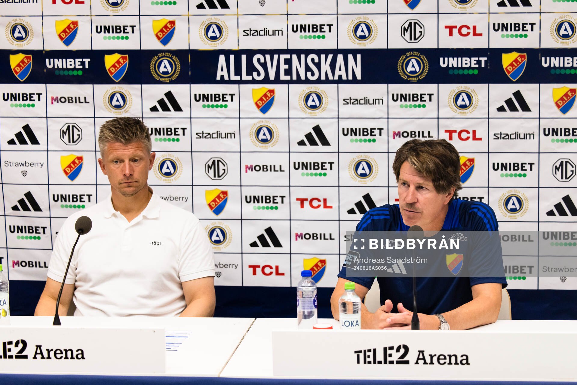 AIKs  tränare Mikkjal Thomassen och Djurgårdens tränare
