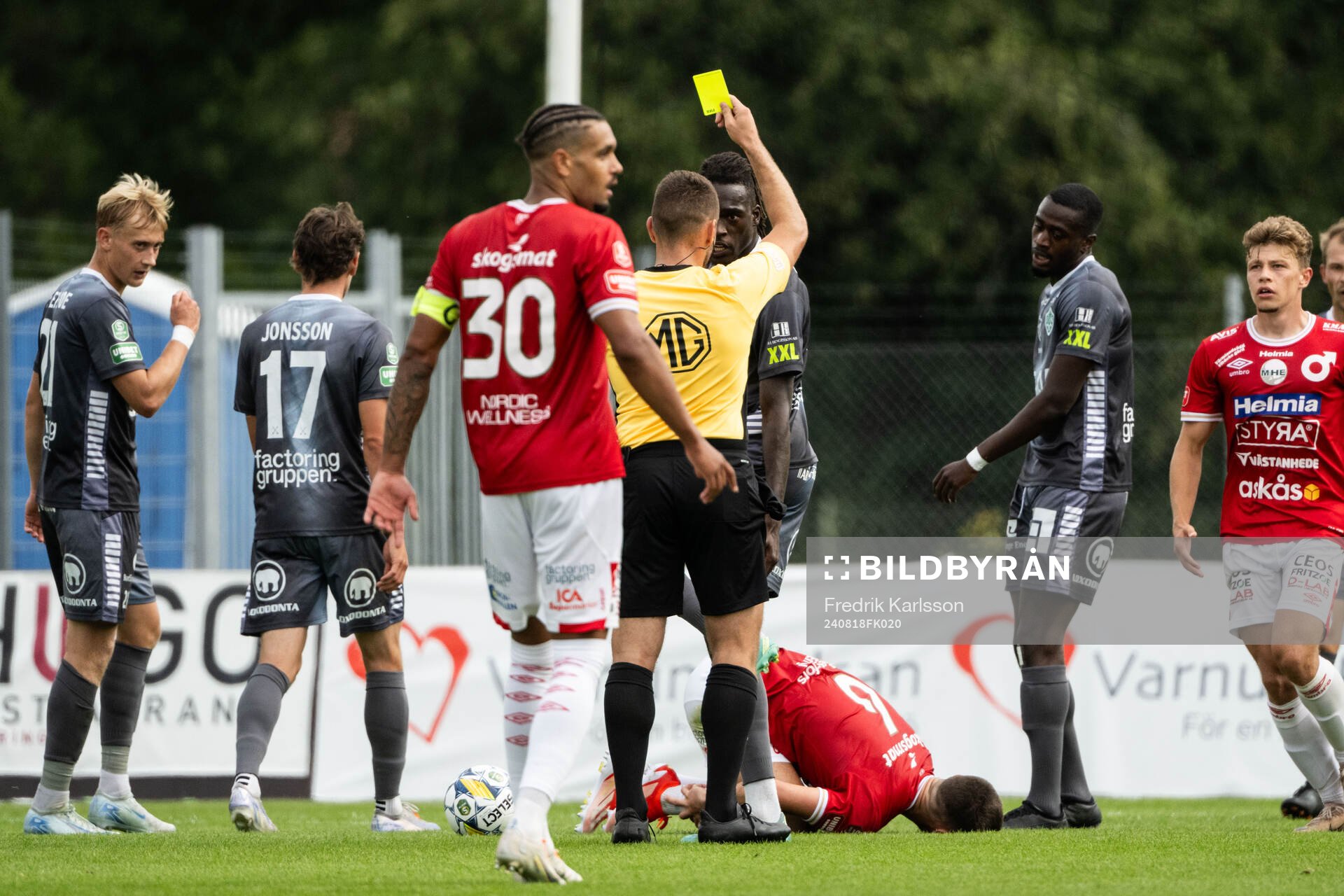 Brages Ieltsin Jeronimo Semedo Camoes tilldelas gult kort