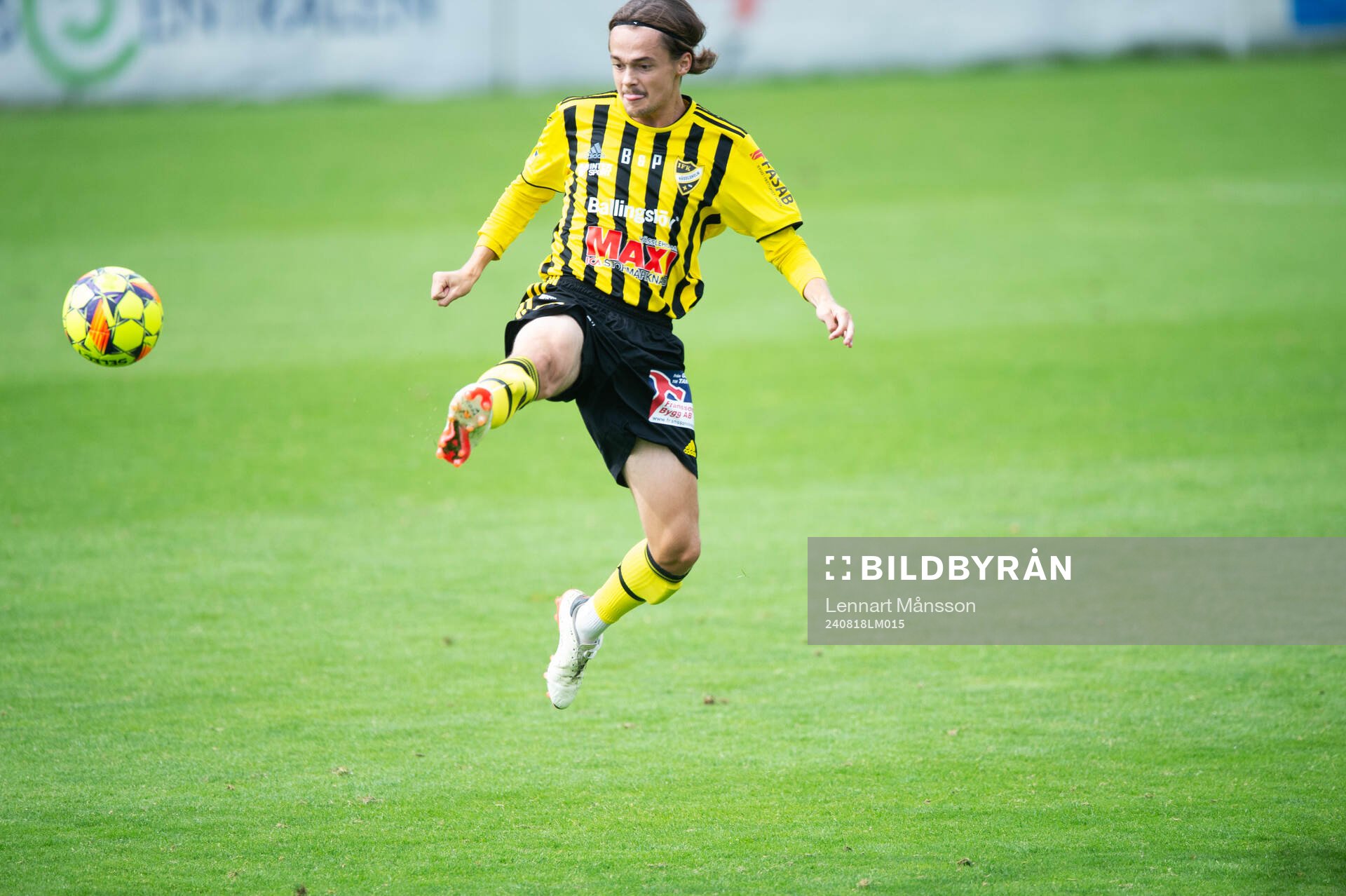 IFK Hässleholms Gustaf Winroth i matchen i div 2 mellan Högaborgs BK och IFK Hässleholm i Helsingborg 18 augusti 2024.