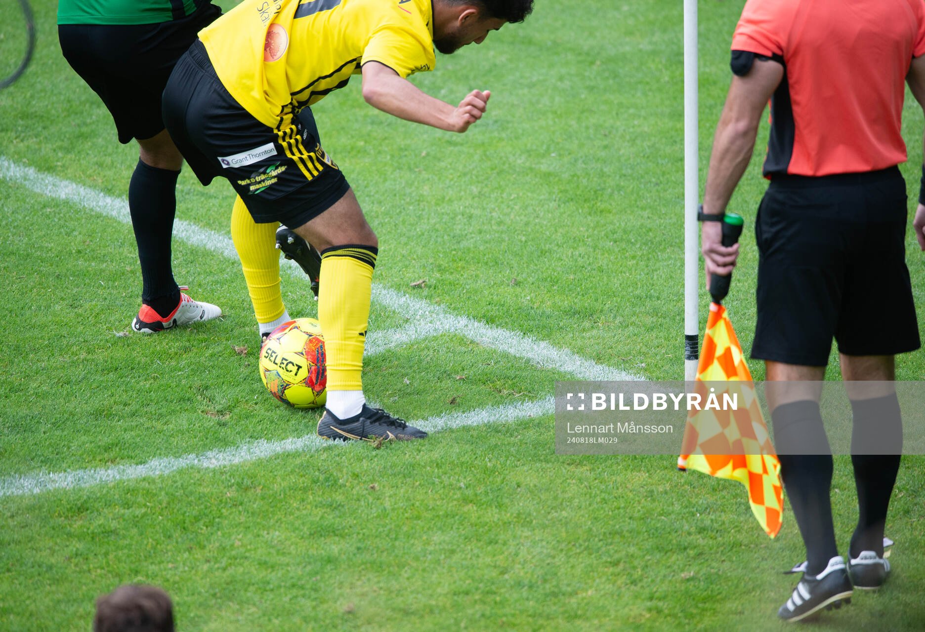 Spelfördröjande spel ute vid hörncirkeln i matchen i div