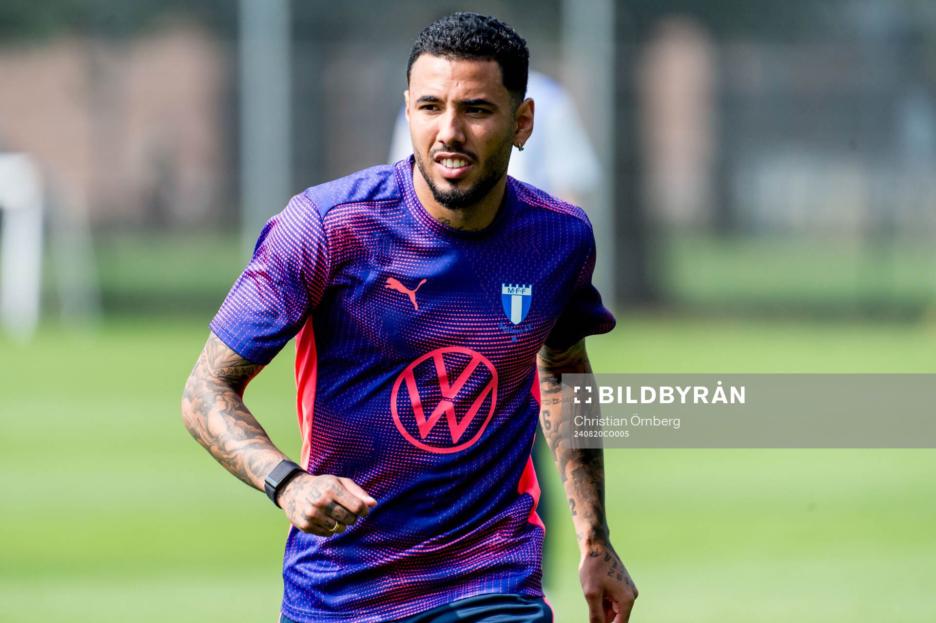 Sergio Pena of Malmö FF during a training session with Malmö FF on August 20, 2024 in Malmö. 