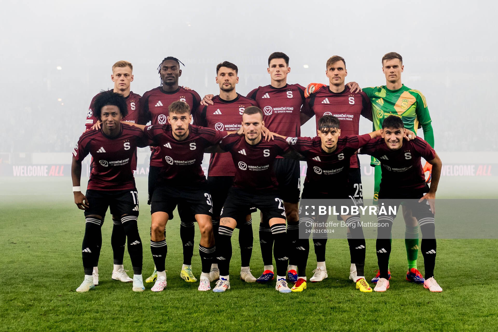 The starting eleven of ´ Sparta Prag