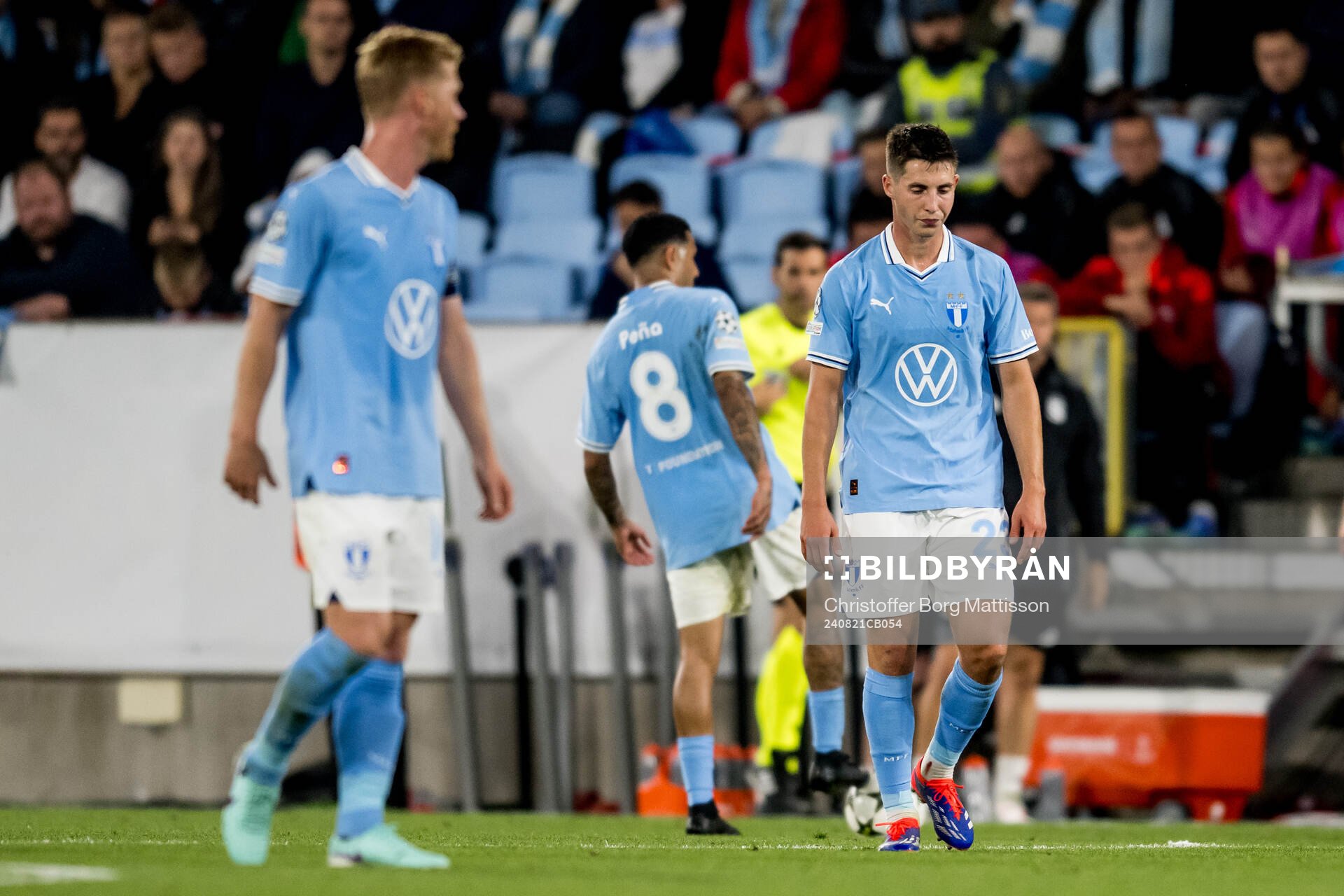 Lasse Berg Johnsen of Malmö FF looks dejected