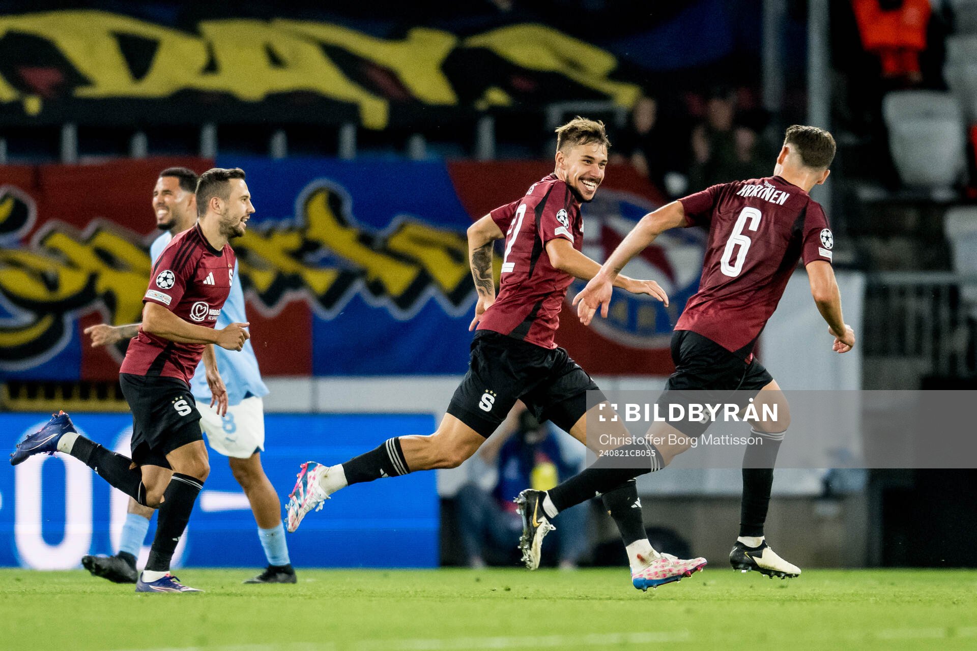 Matej Rynes of Sparta Prag celebrates