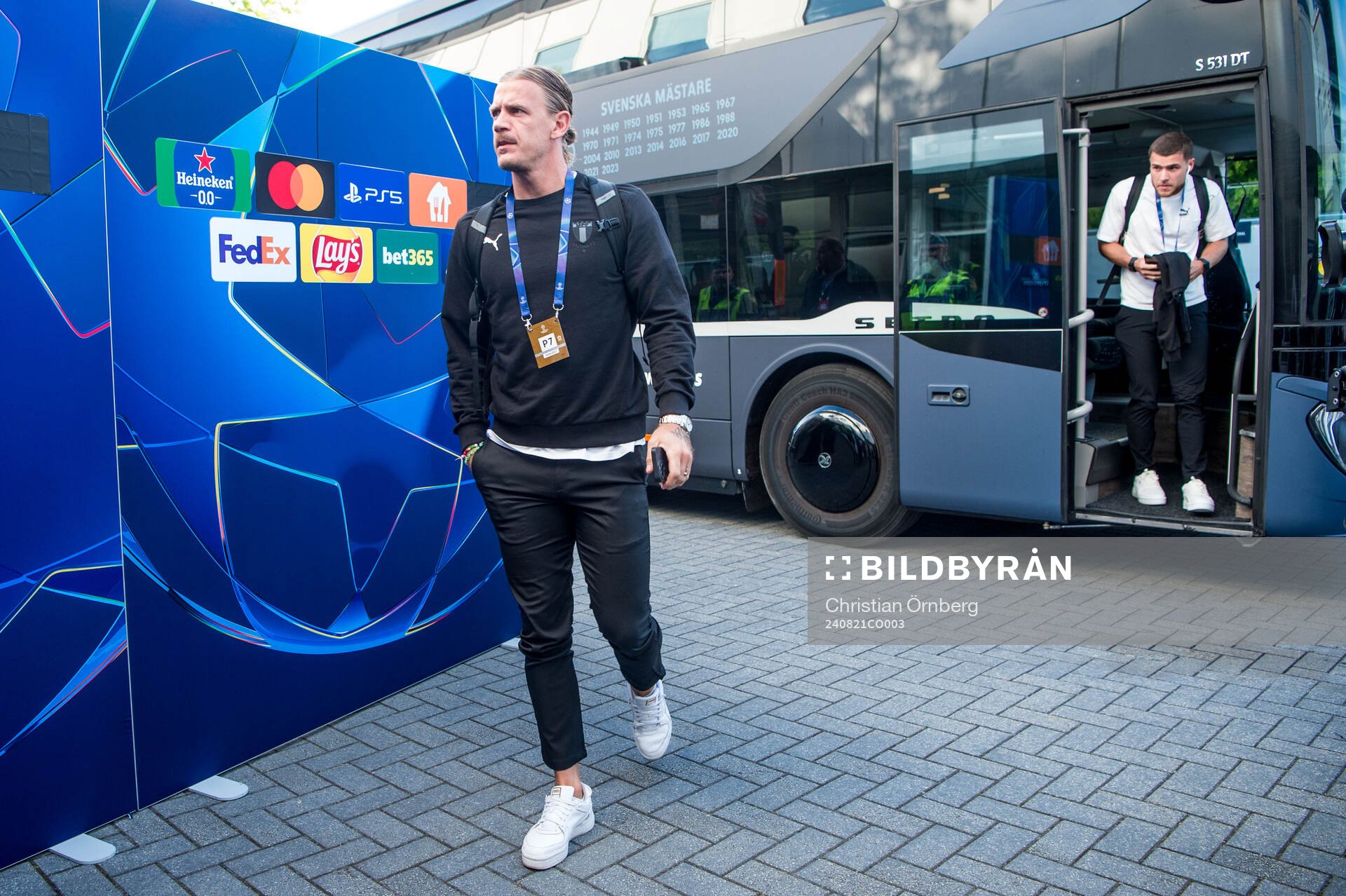 Goalkeeper Johan Dahlin of Malmö FF arrives