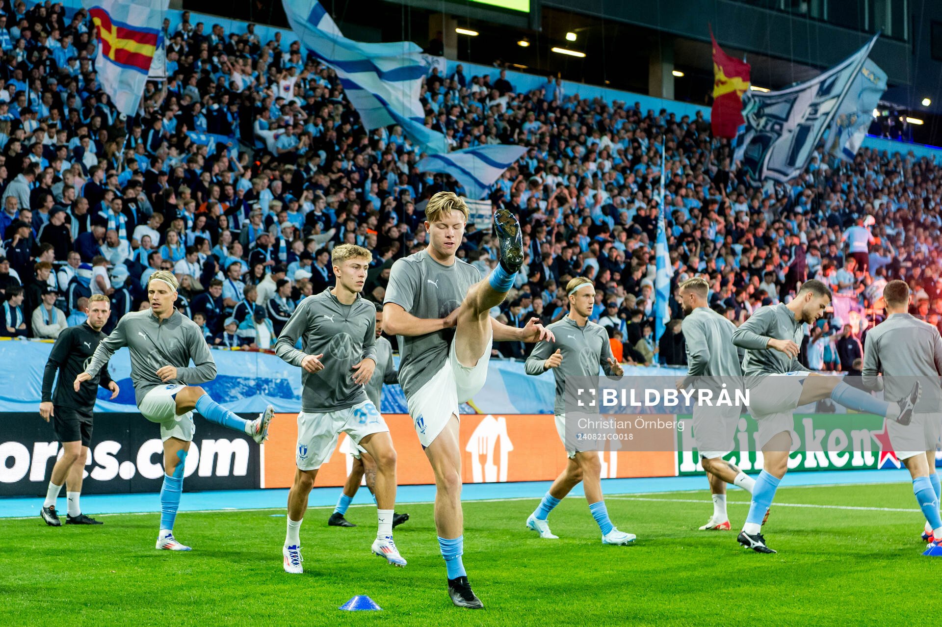 Nils Zetterström of Malmö FF during the UEFA Champions League football match between Malmö FF and Sparta Prag on August 21, 2024 in Malmö. 
