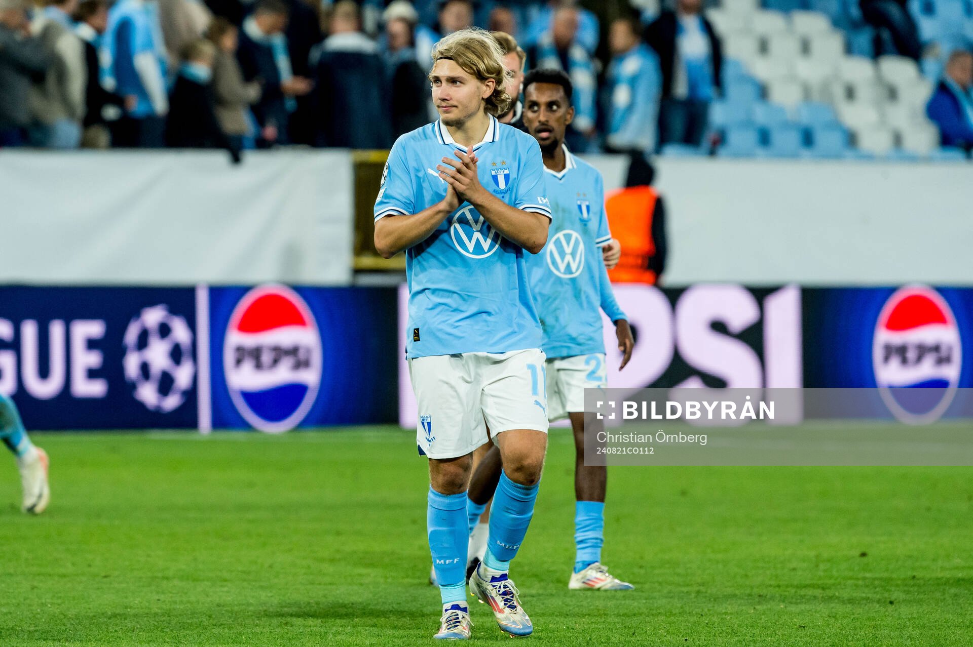 Sebastian Nanasi of Malmö FF looks dejected