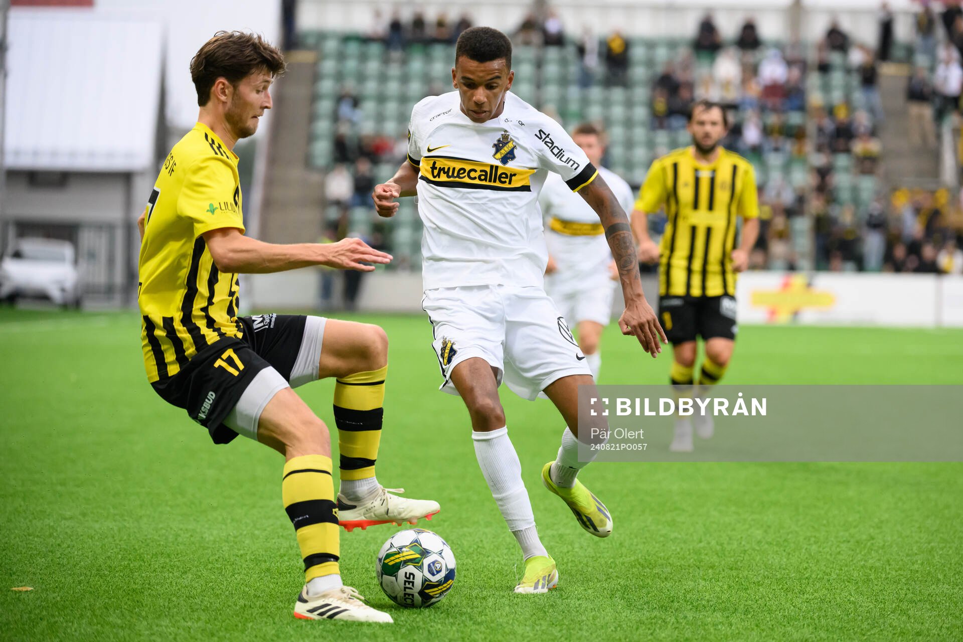 Kubikenborgs Tim Jonsson under fotbollsmatchen i Svenska Cupen mellan Kubikenborgs IF och AIK den 21 augusti 2024 i Sundsvall. 