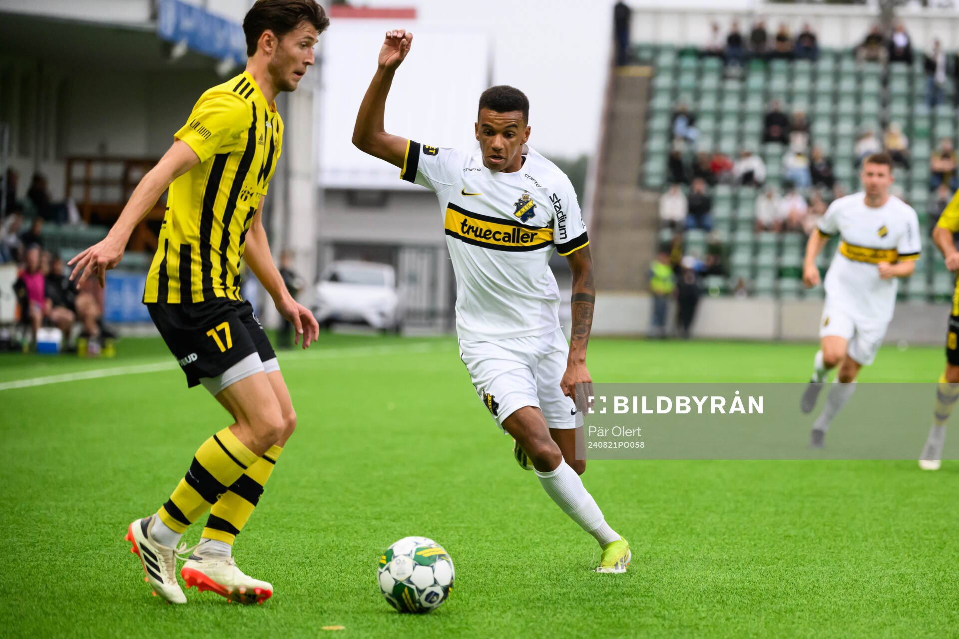Kubikenborgs Tim Jonsson under fotbollsmatchen i Svenska Cupen mellan Kubikenborgs IF och AIK den 21 augusti 2024 i Sundsvall. 