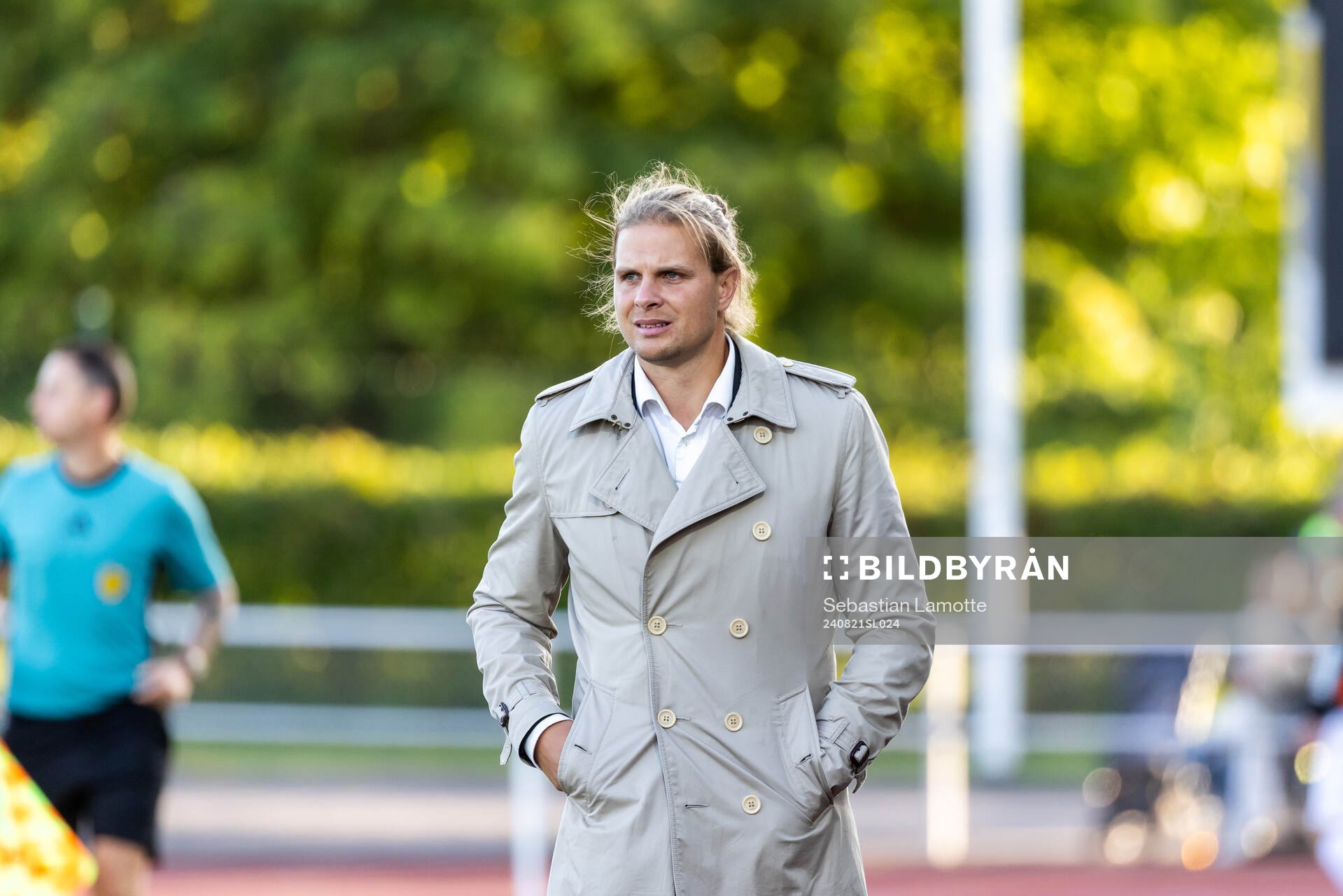 Trollhättans tränare Niklas Wenderyd under fotbollsmatchen i Svenska Cupen mellan Trollhättan och GAIS den 21 augusti 2024 i Trollhättan.