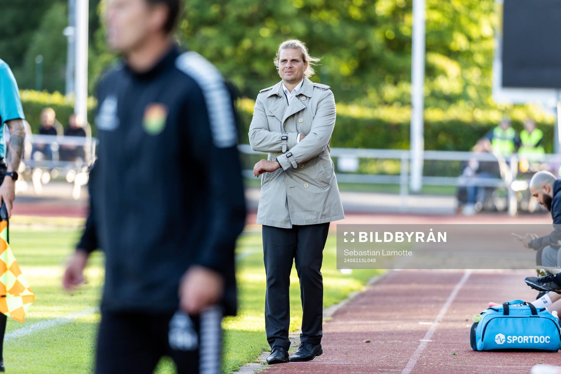 Trollhättans tränare Niklas Wenderyd under fotbollsmatchen i Svenska Cupen mellan Trollhättan och GAIS den 21 augusti 2024 i Trollhättan.