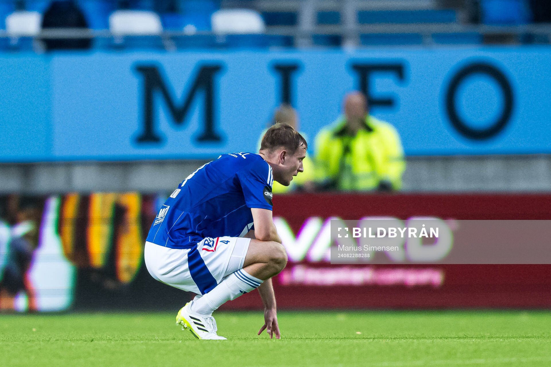 Valdemar Lund Jensen of Molde looks dejected