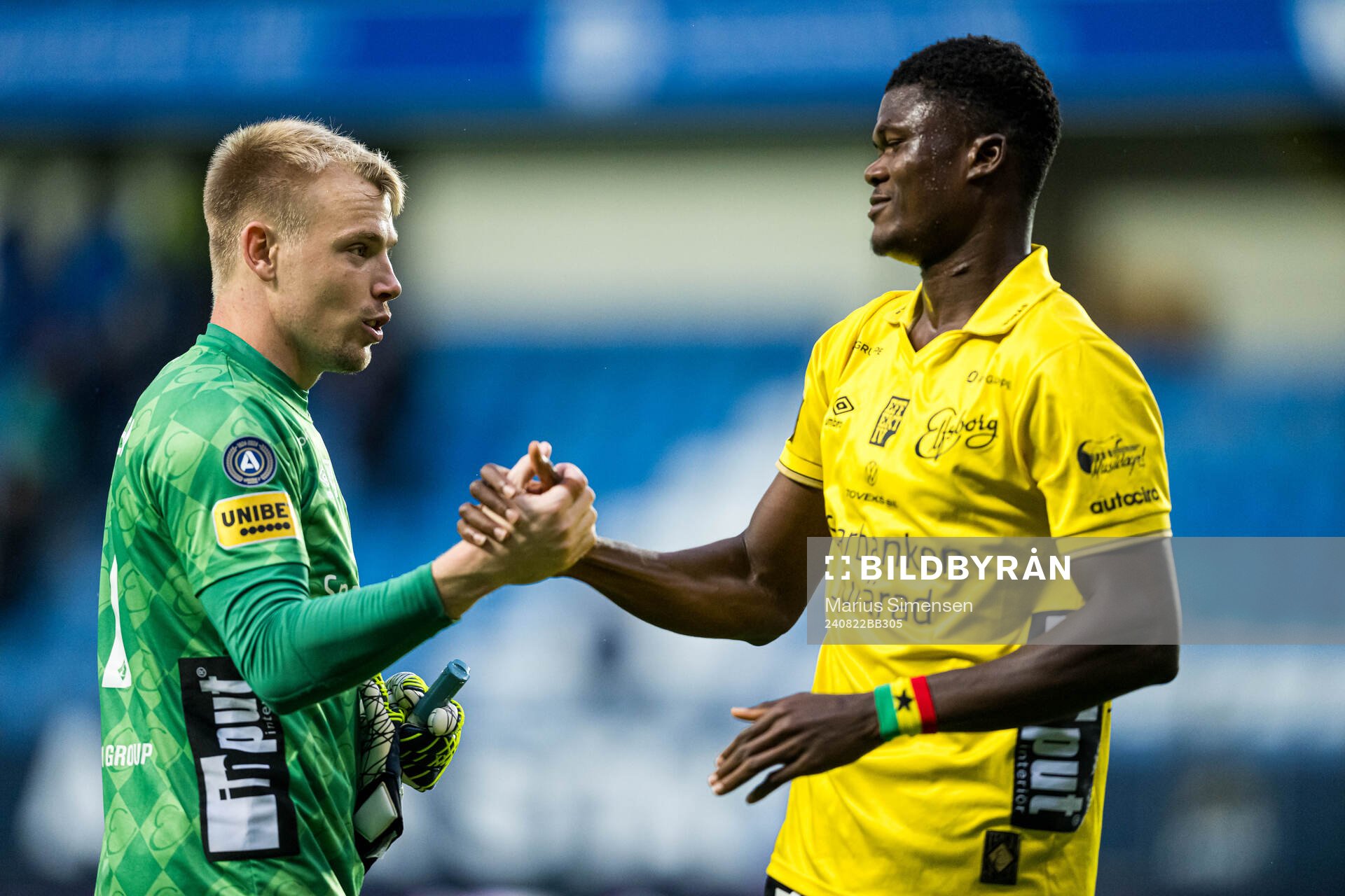 Isak Pettersson and Terry Yegbe of Elfsborg