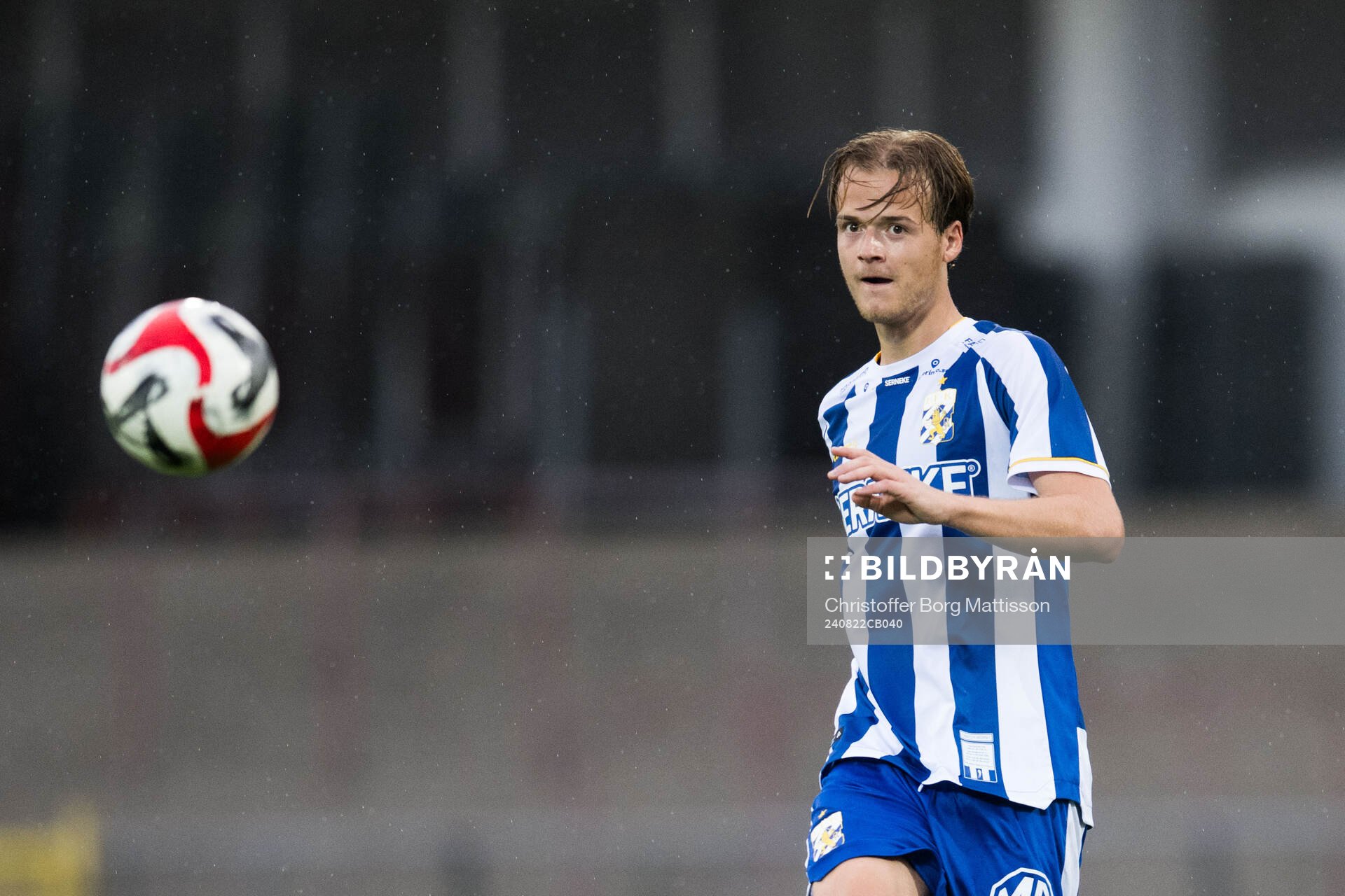 IFK Göteborgs August Erlingmark under fotbollsmatchen i Svenska Cupen mellan Ariana FC och IFK Göteborg den 22 augusti 2024 i Malmö.