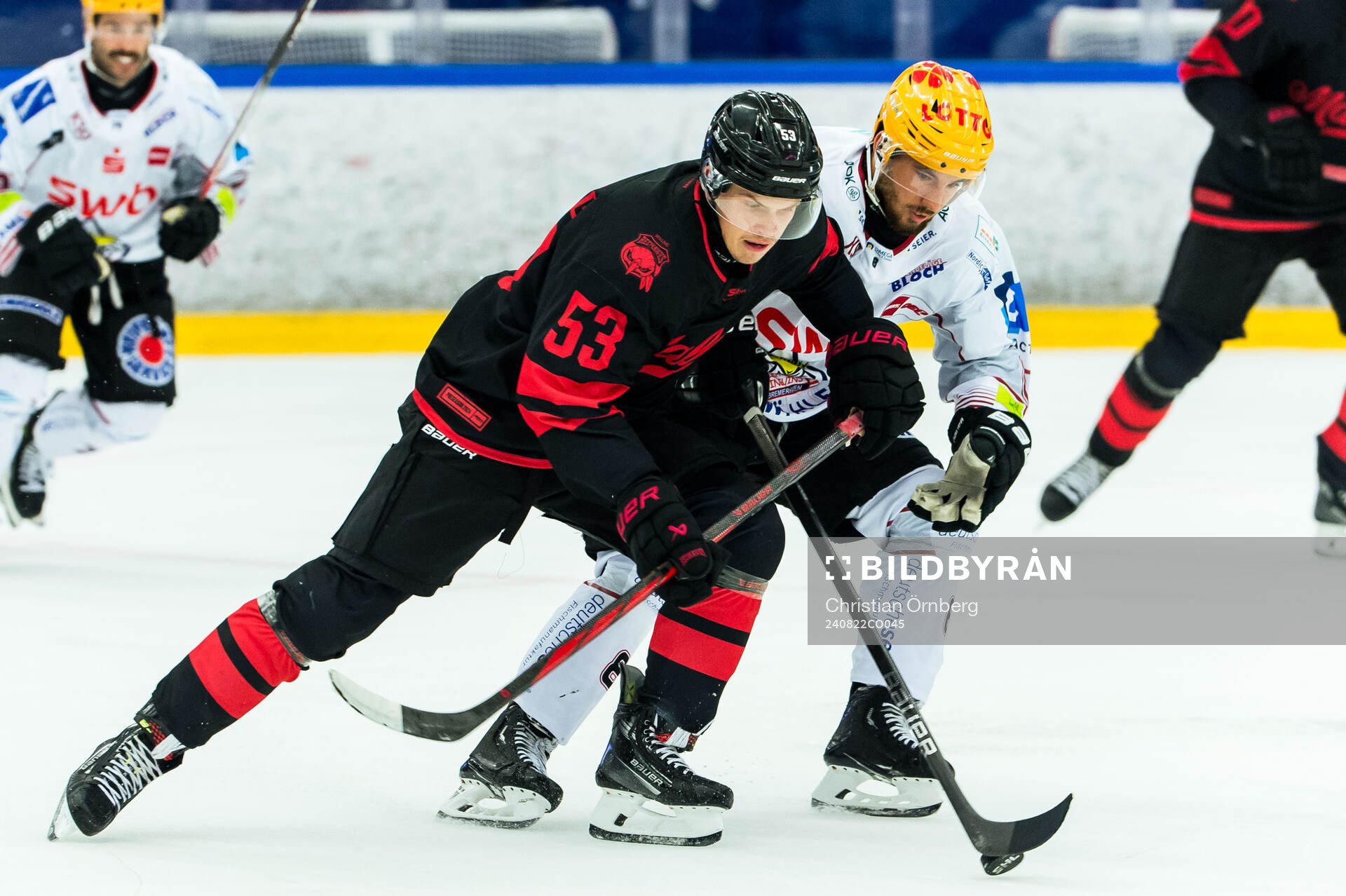 Malmö Redhawks Albert Sjöberg och Fischtown Penguins Nino