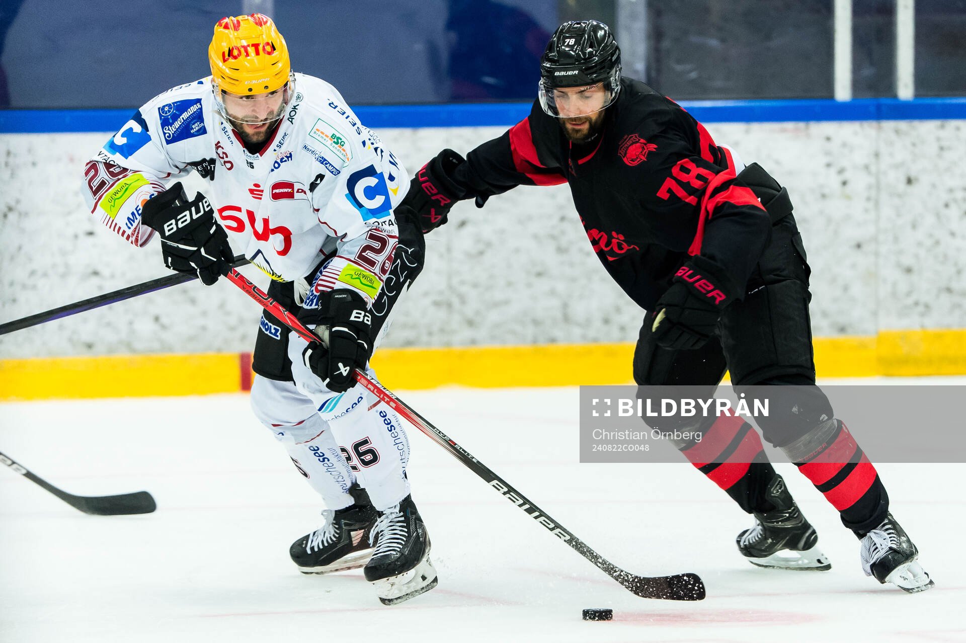 Fischtown Penguins Dominik Uher och Malmö Redhawks Robin