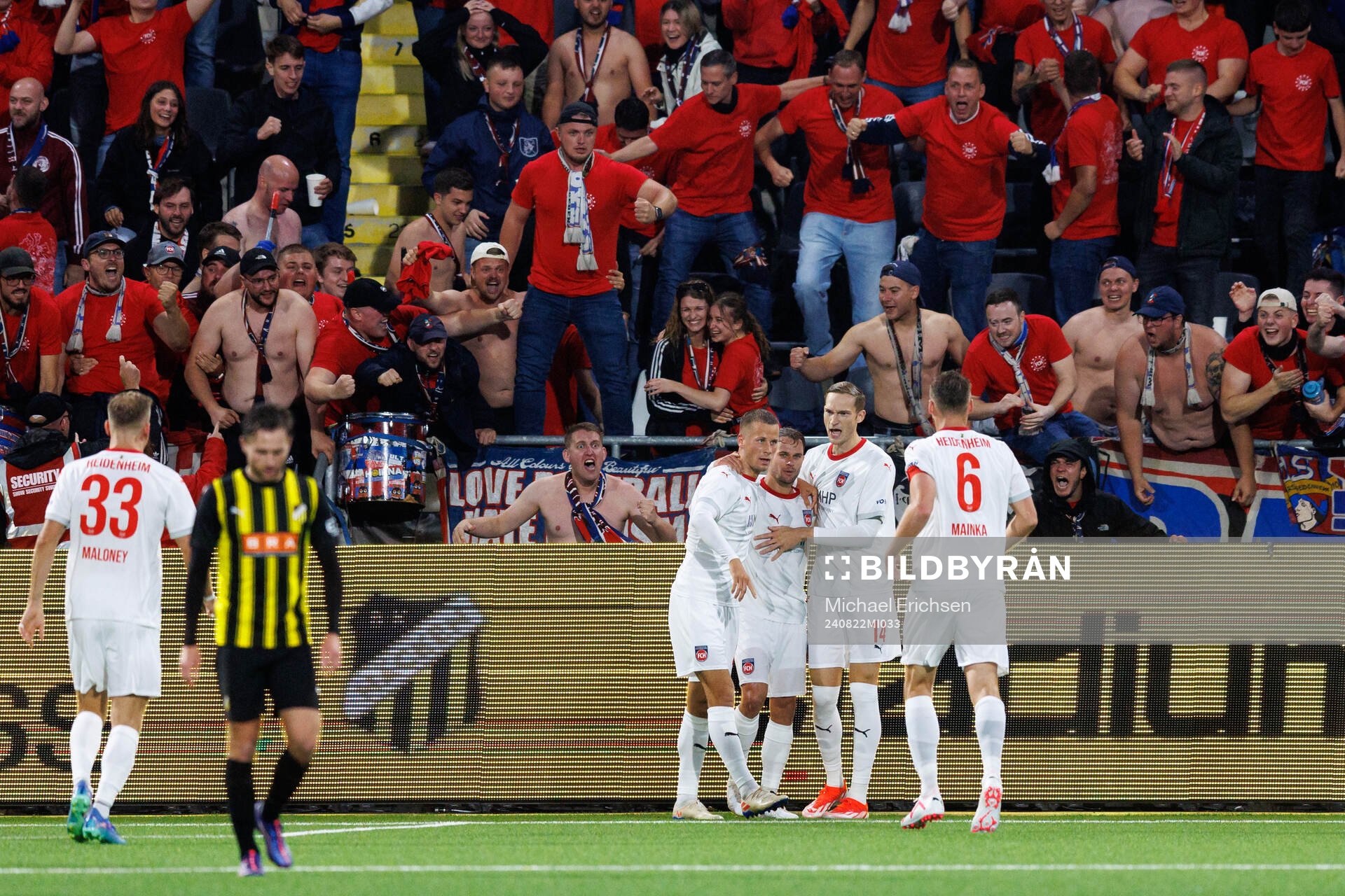 Leo Scienza of Heidenheim celebrates after 1-2 during the UEFA Conference League between Häcken and Heidenheim on August 22, 2024 in Göteborg.