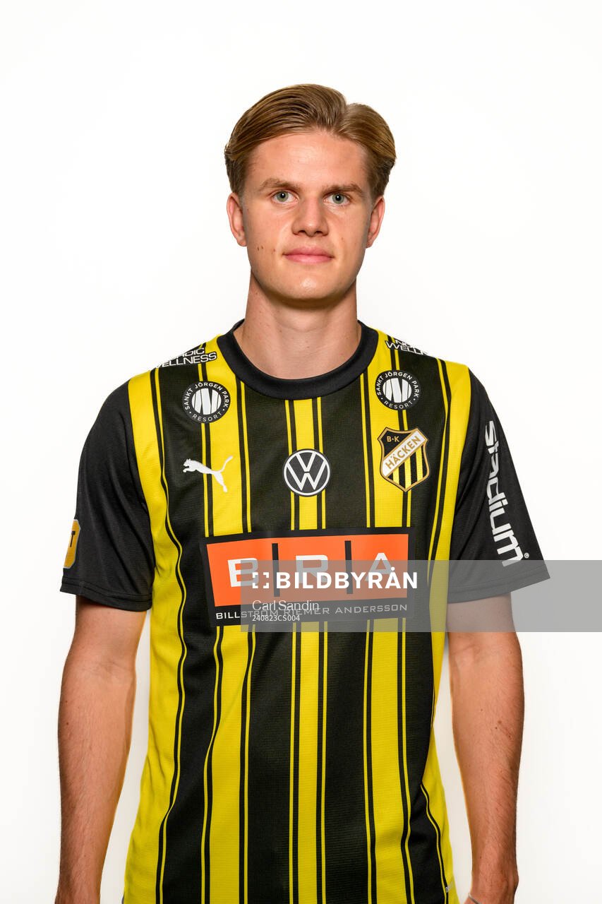 Häckens nyförvärv Ben Engdahl poserar för ett porträtt den 23 augusti 2024 i Göteborg. 