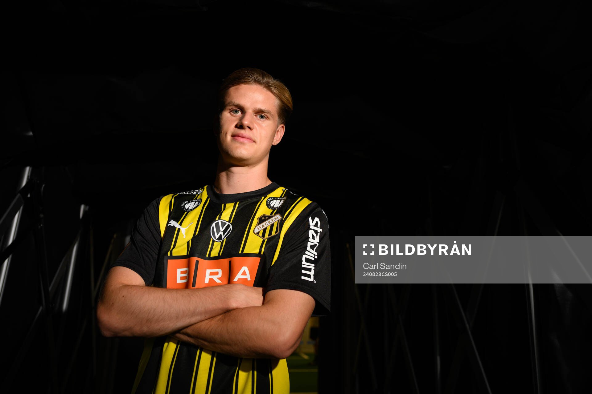 Häckens nyförvärv Ben Engdahl poserar för ett porträtt den 23 augusti 2024 i Göteborg. 