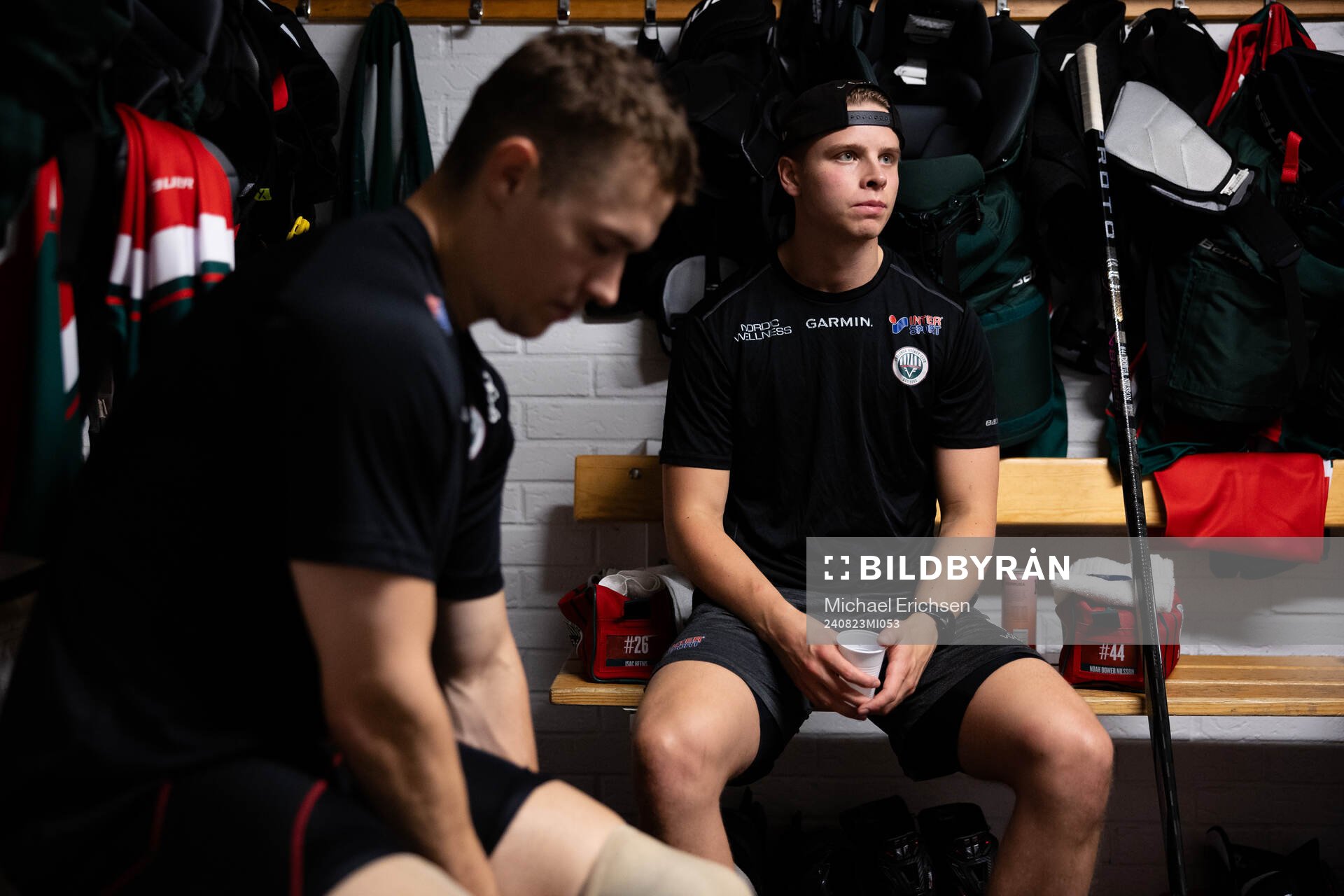 Frölundas Isac Heens innan ishockeymatchen i Strömstad