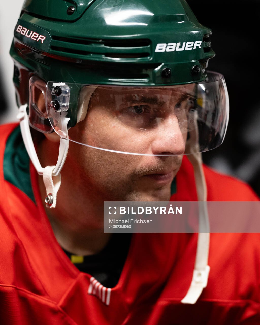 Frölundas Mikael Ruohomaa innan ishockeymatchen i