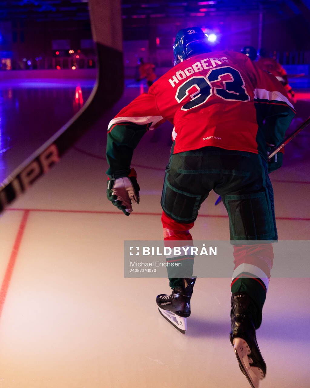 Frölundas Linus Högberg innan ishockeymatchen i