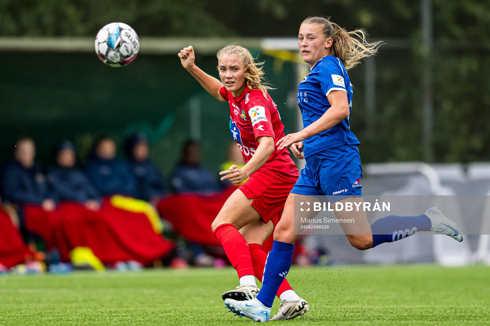 Oline Brekke Fuglem of Røa during the Toppserien football match between Røa and Åsane on August 24, 2024 in Oslo.