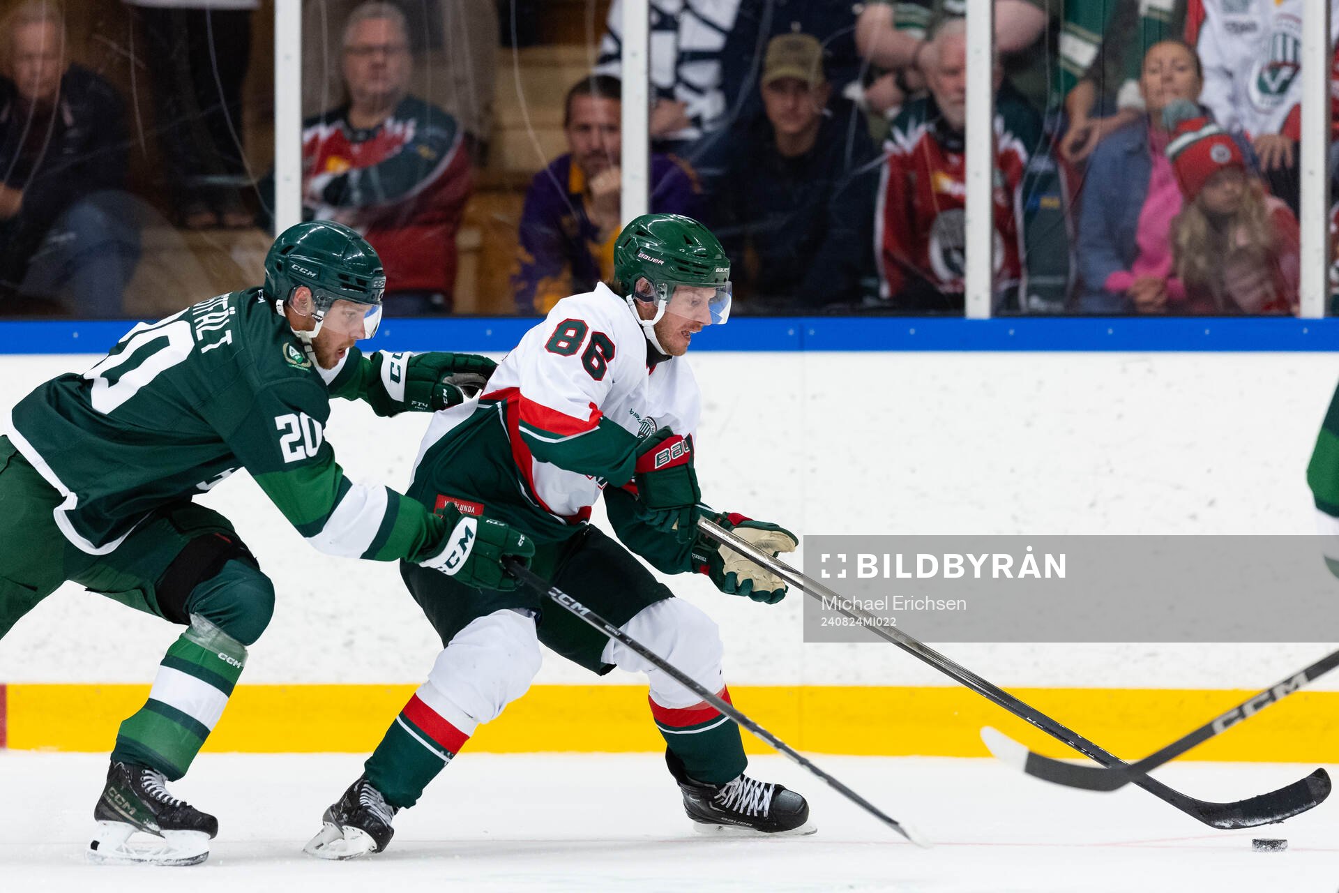 Färjestads Marcus Westfält och Frölundas Erik Thorell