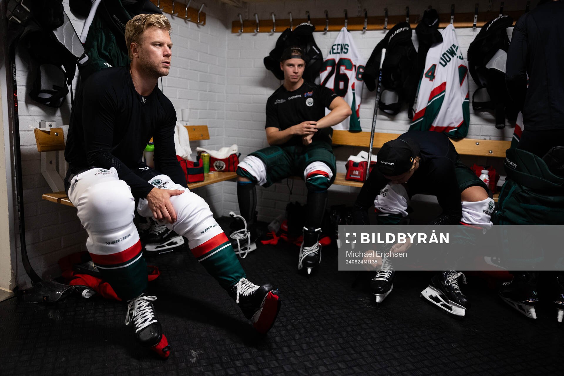 Frölundas Christian Folin och Isac Heens innan
