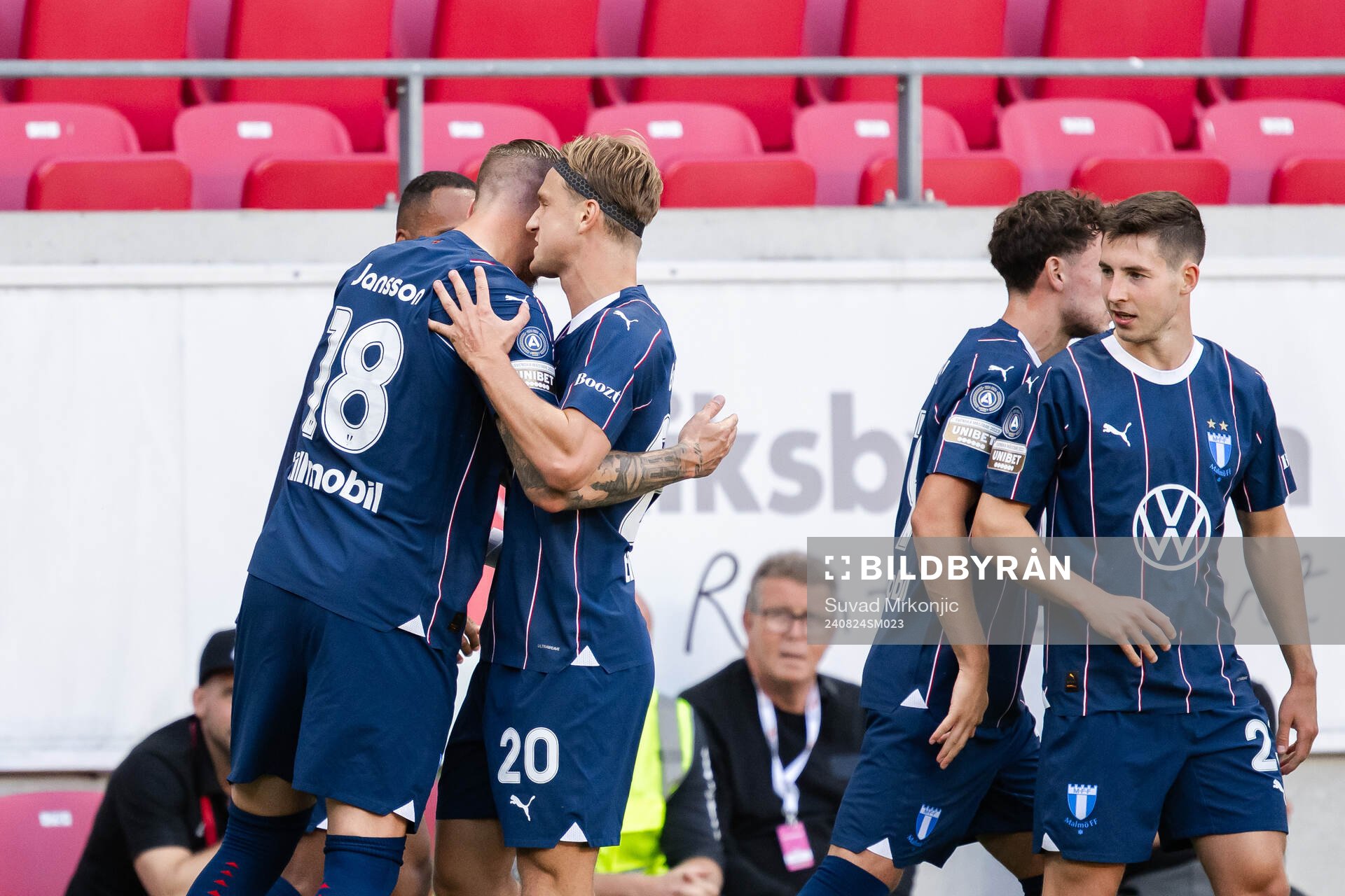 Malmö FFs Pontus Jansson och Erik Botheim jublar