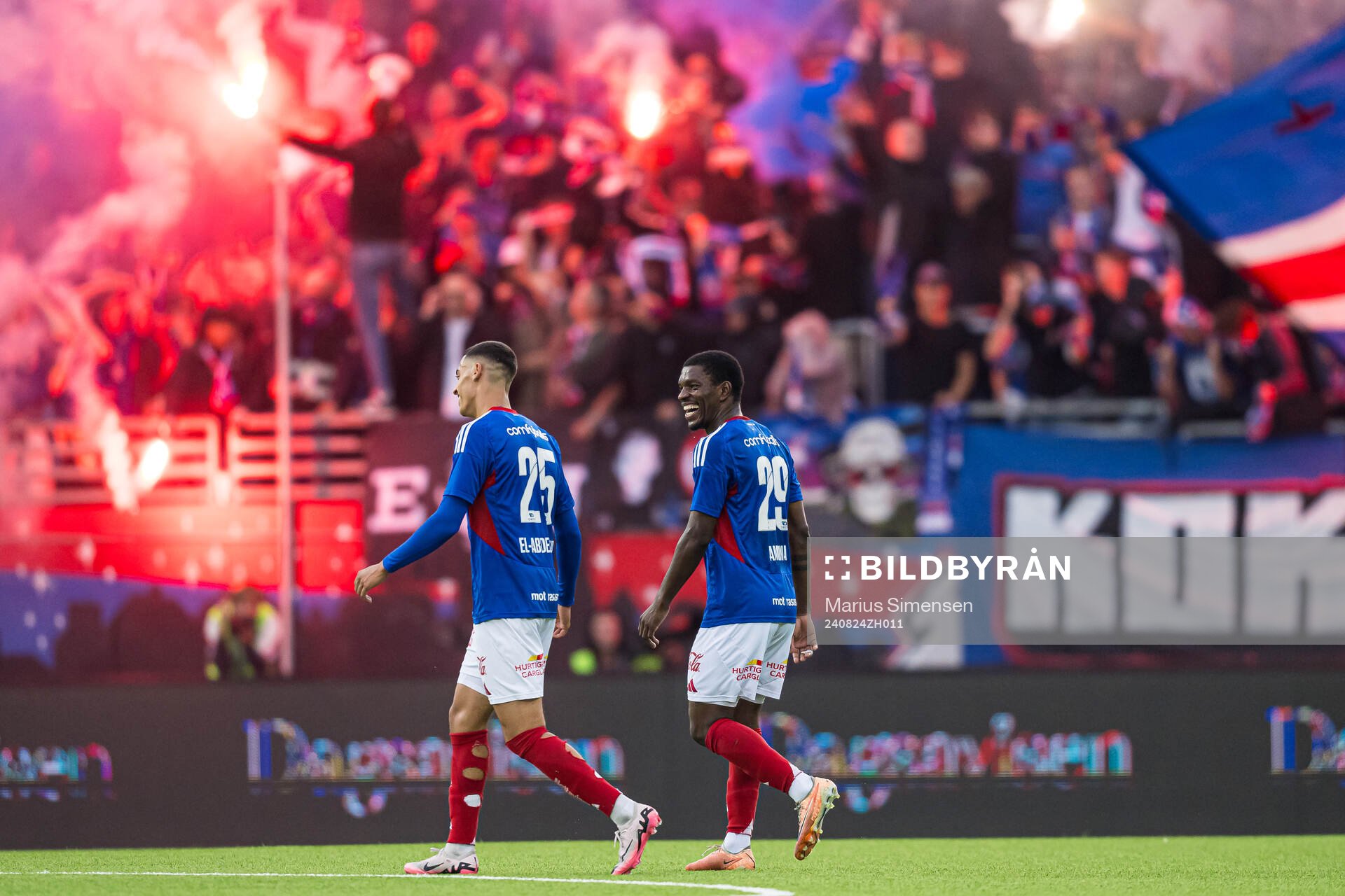 Fidel Brice Ambina of Vålerenga celebrates