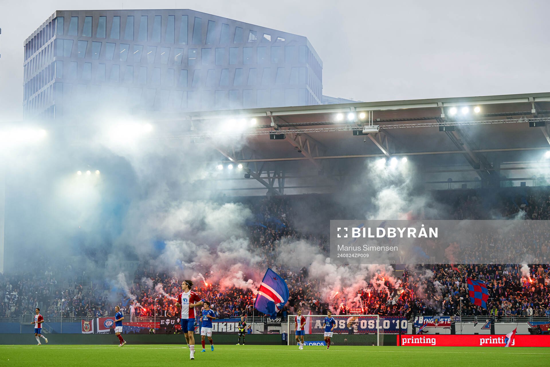 Spectators in the stands celebrates