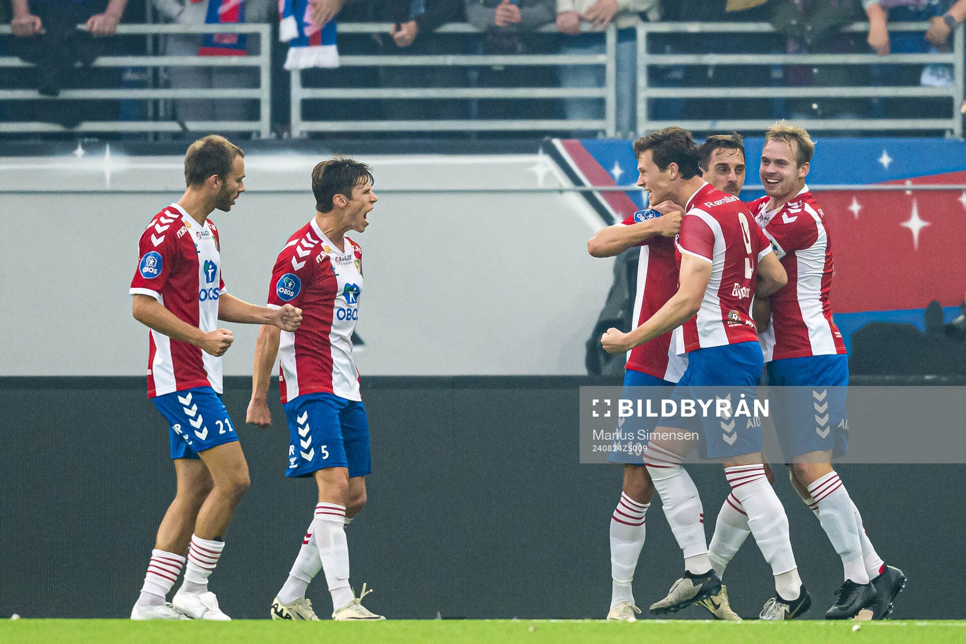 Mathias Johansen of Lyn celebrates