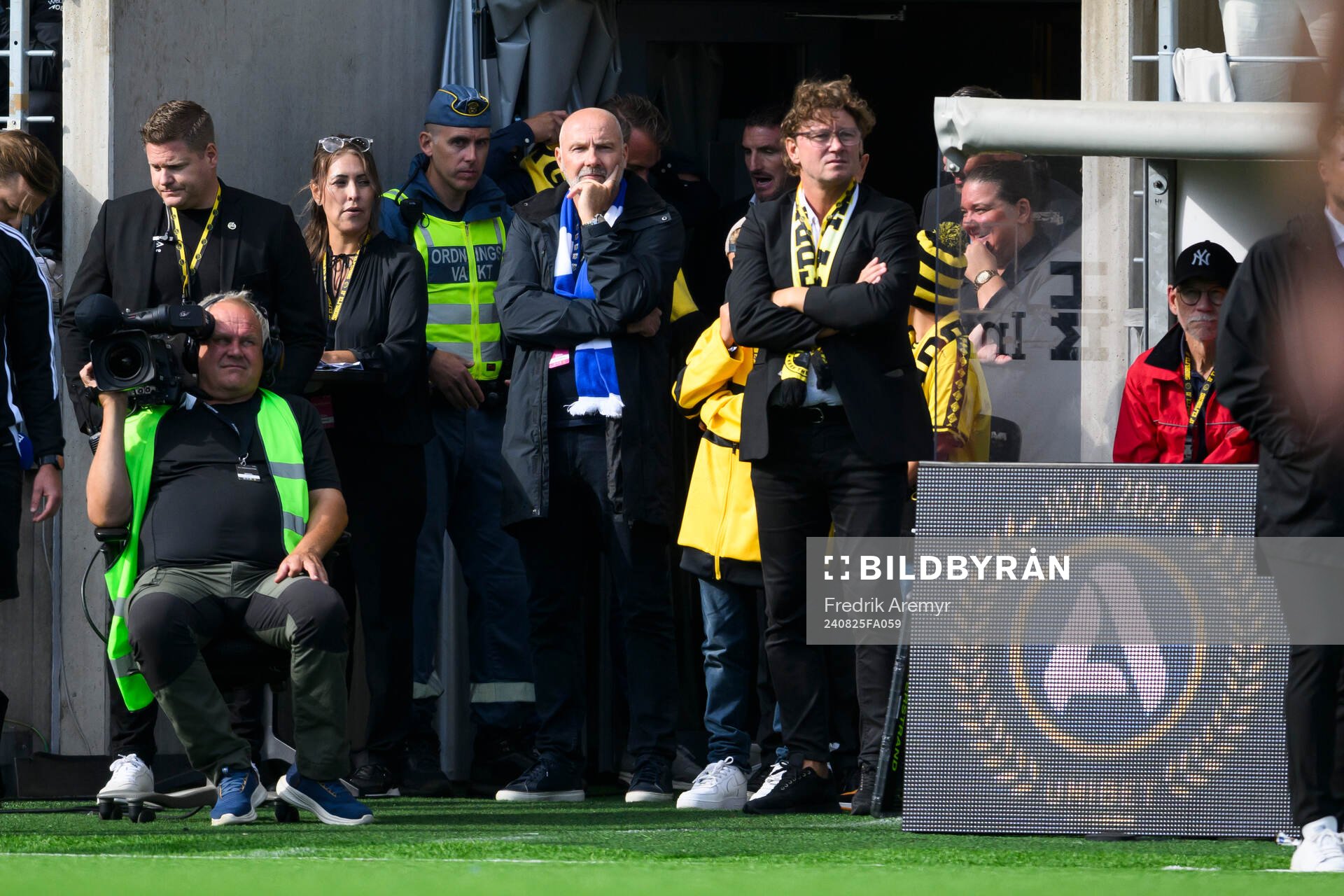 IFK Göteborgs klubbdirektör Håkan Mild samt Elfsborgs klubbchef Stefan Andreasson under fotbollsmatchen i Allsvenskan mellan Elfsborg och IFK Göteborg den 25 augusti 2024 i Borås.