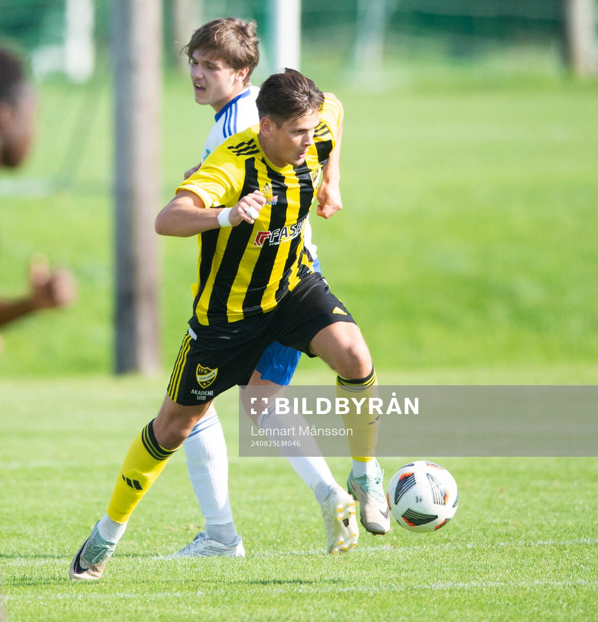 IFK Hässleholms Viktor Ahlgren i matchen för juniorer, U19, mellan IFK Hässleholm och Ystads IF 25 augusti 2024.
