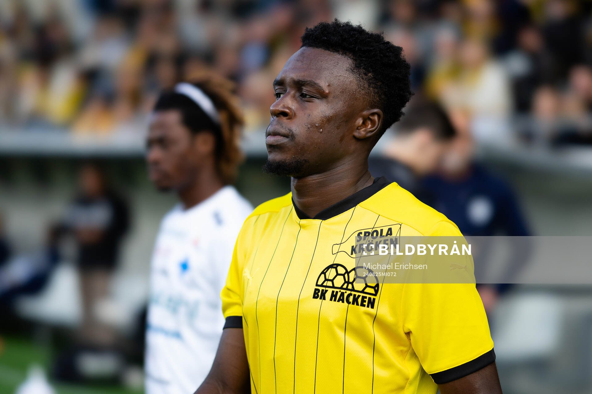 Häckens Zeidane Inoussa innan fotbollsmatchen i