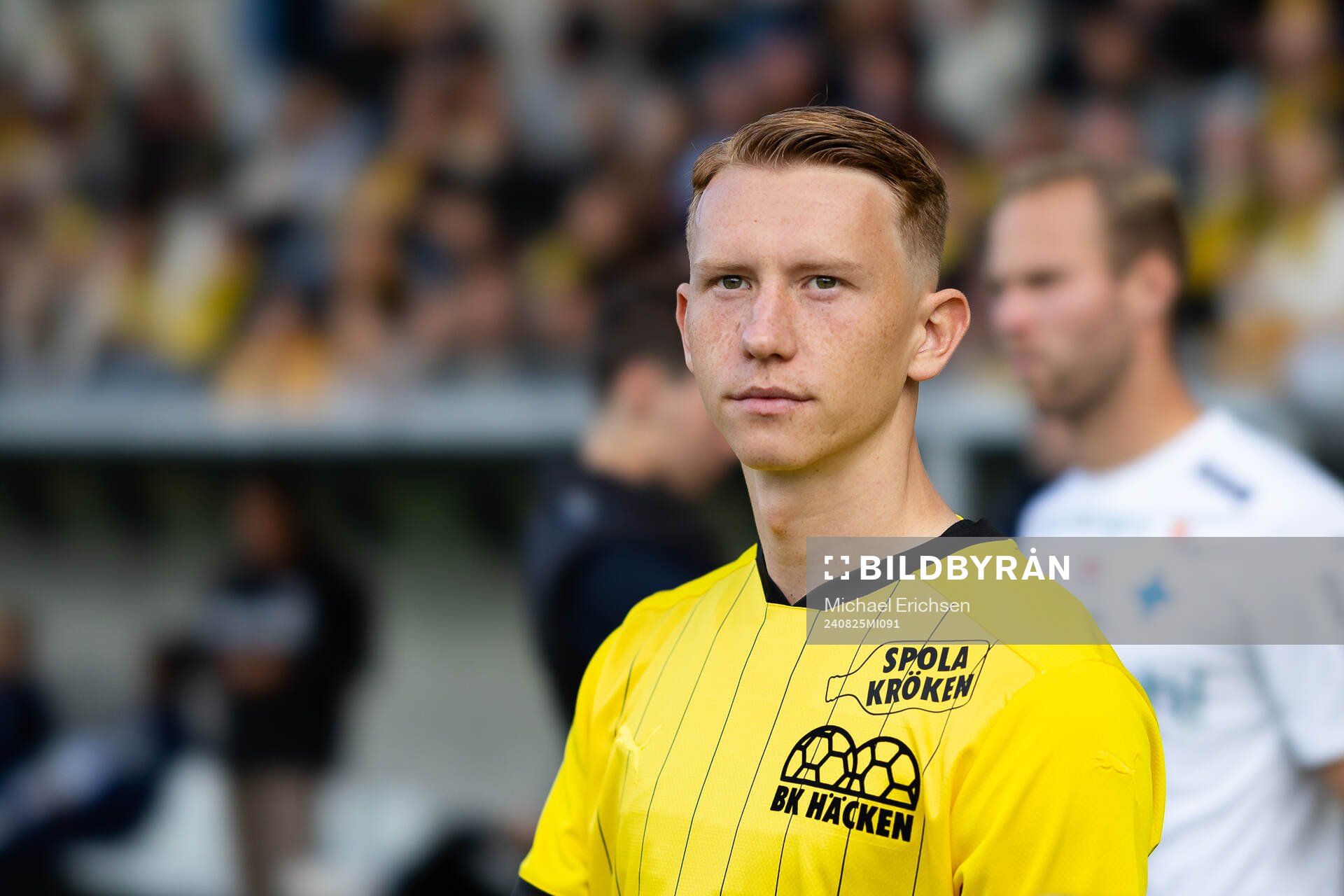 Häckens Julius Lindberg innan fotbollsmatchen i