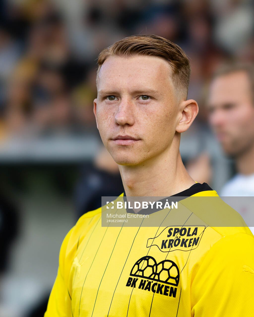 Häckens Julius Lindberg innan fotbollsmatchen i