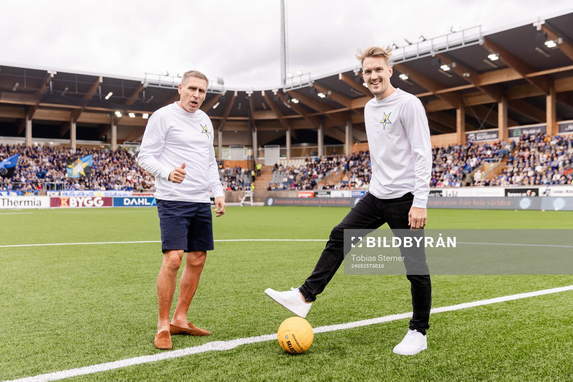 Tidigare Siriusspelarna Mats Benker och Kim Skoglund med